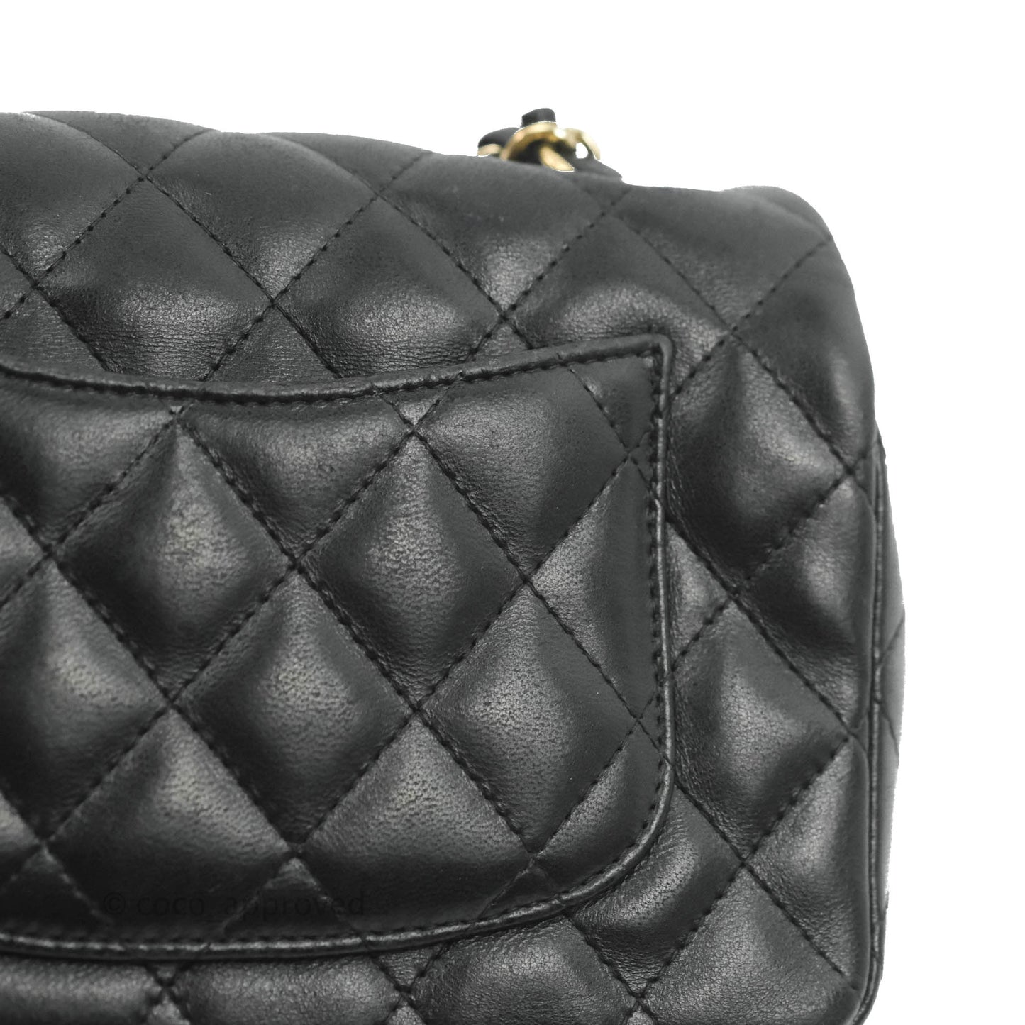 Chanel Mini Rectangular Flap Bag Valentine Limited Edition Black Lambskin Gold Hardware