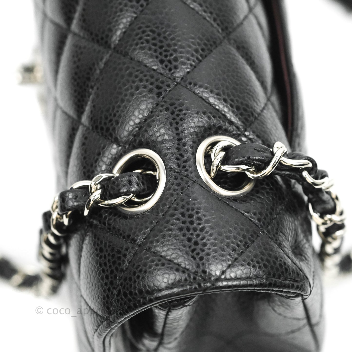 Chanel Classic M/L Medium Flap Quilted Black Caviar Silver Hardware
