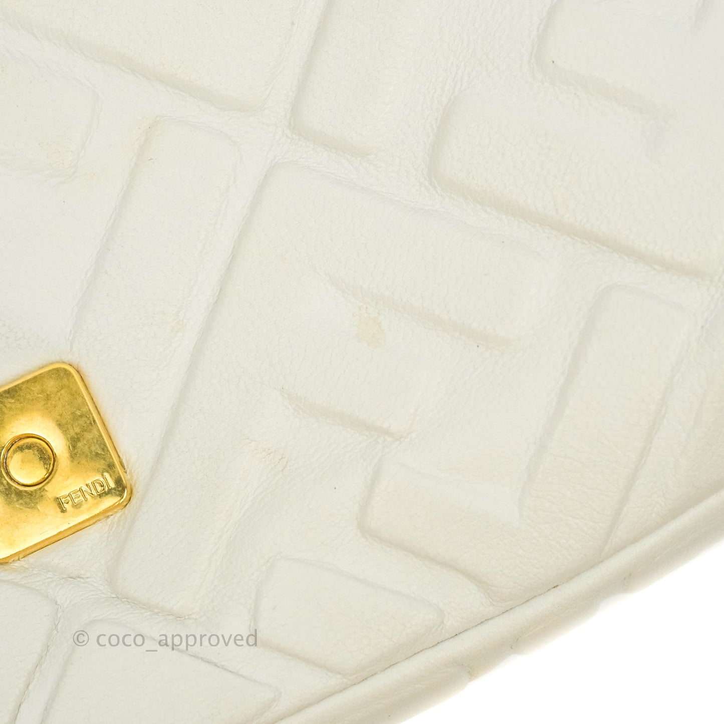 Fendi Medium Baguette Bag White Calfskin Gold Hardware