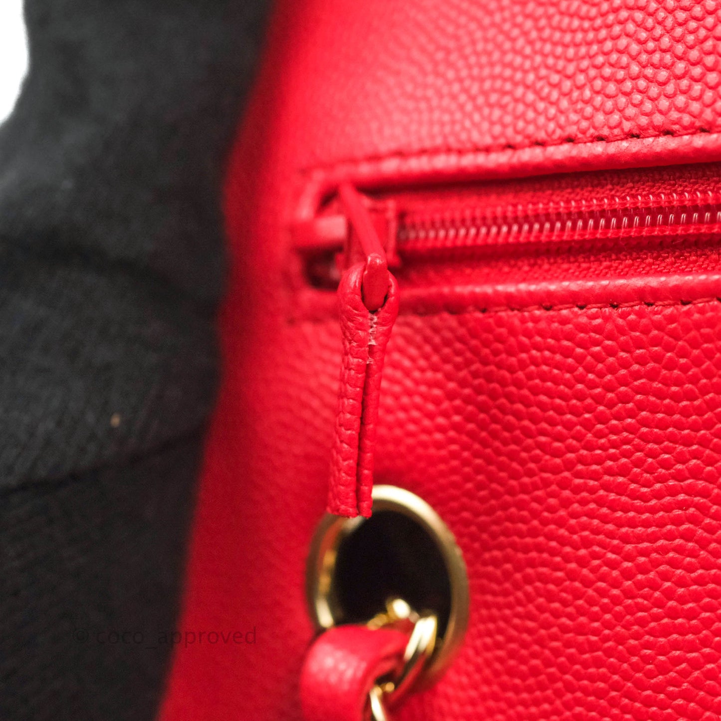 Chanel Medium M/L Classic Quilted Flap Red Caviar Gold Hardware 21B
