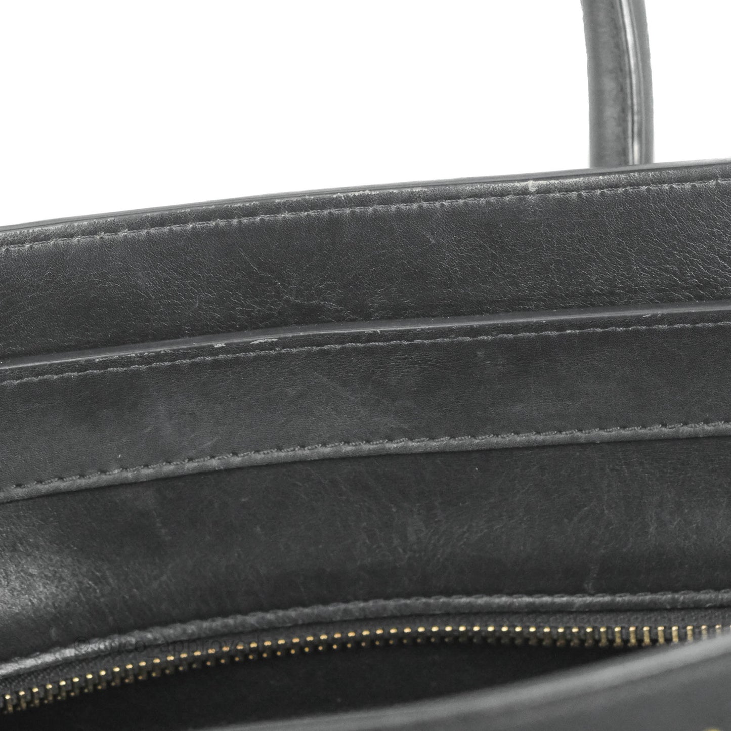 Celine Mini Luggage Bag Black/White/Brown Calfskin
