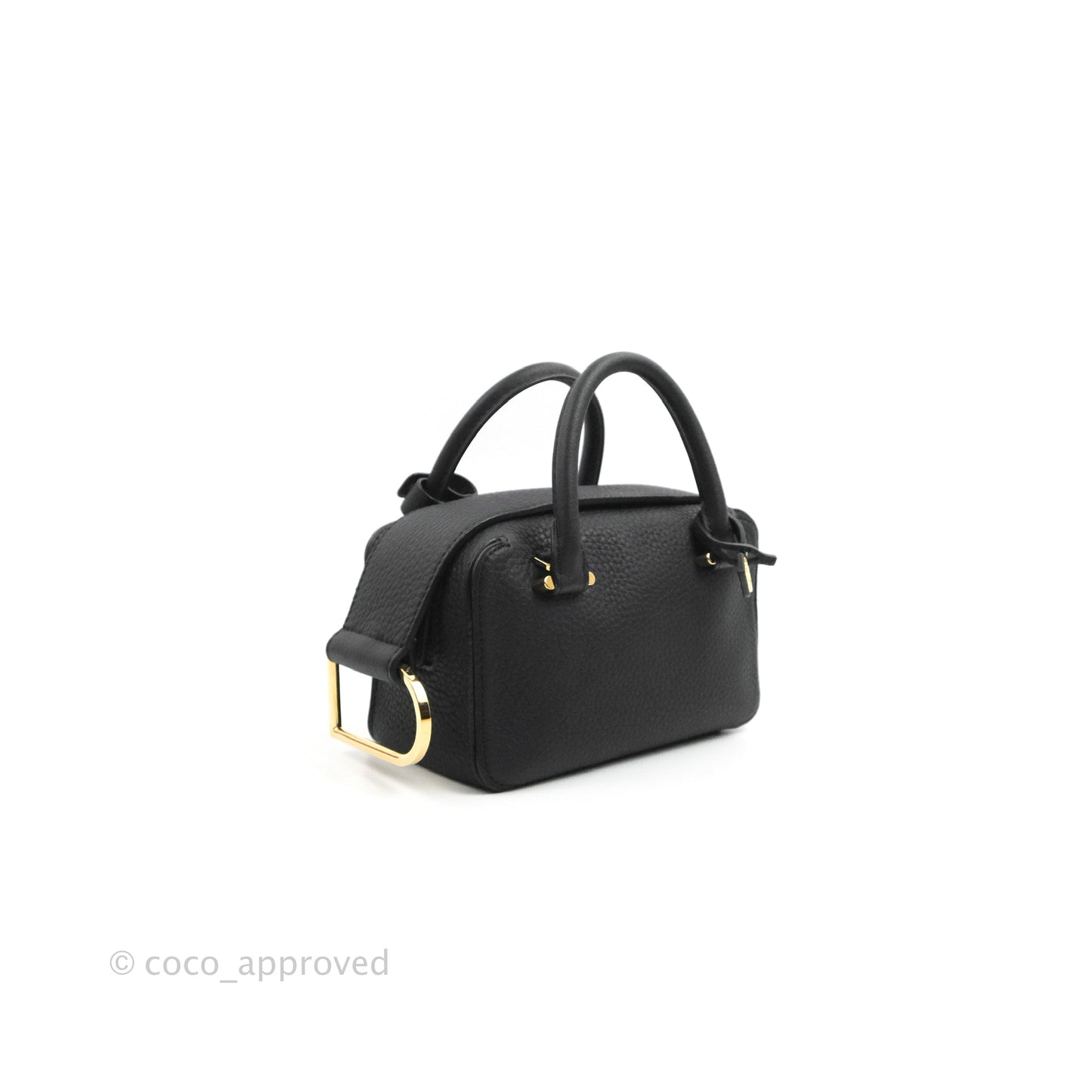 Delvaux Cool Box Nano Taurillon Soft Grained Calfskin Black Gold Hardware