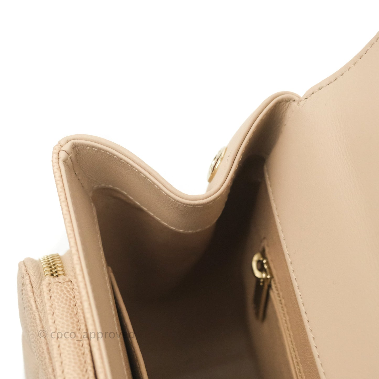 Chanel Quilted Medium Business Affinity Flap Light Beige Caviar Gold Hardware