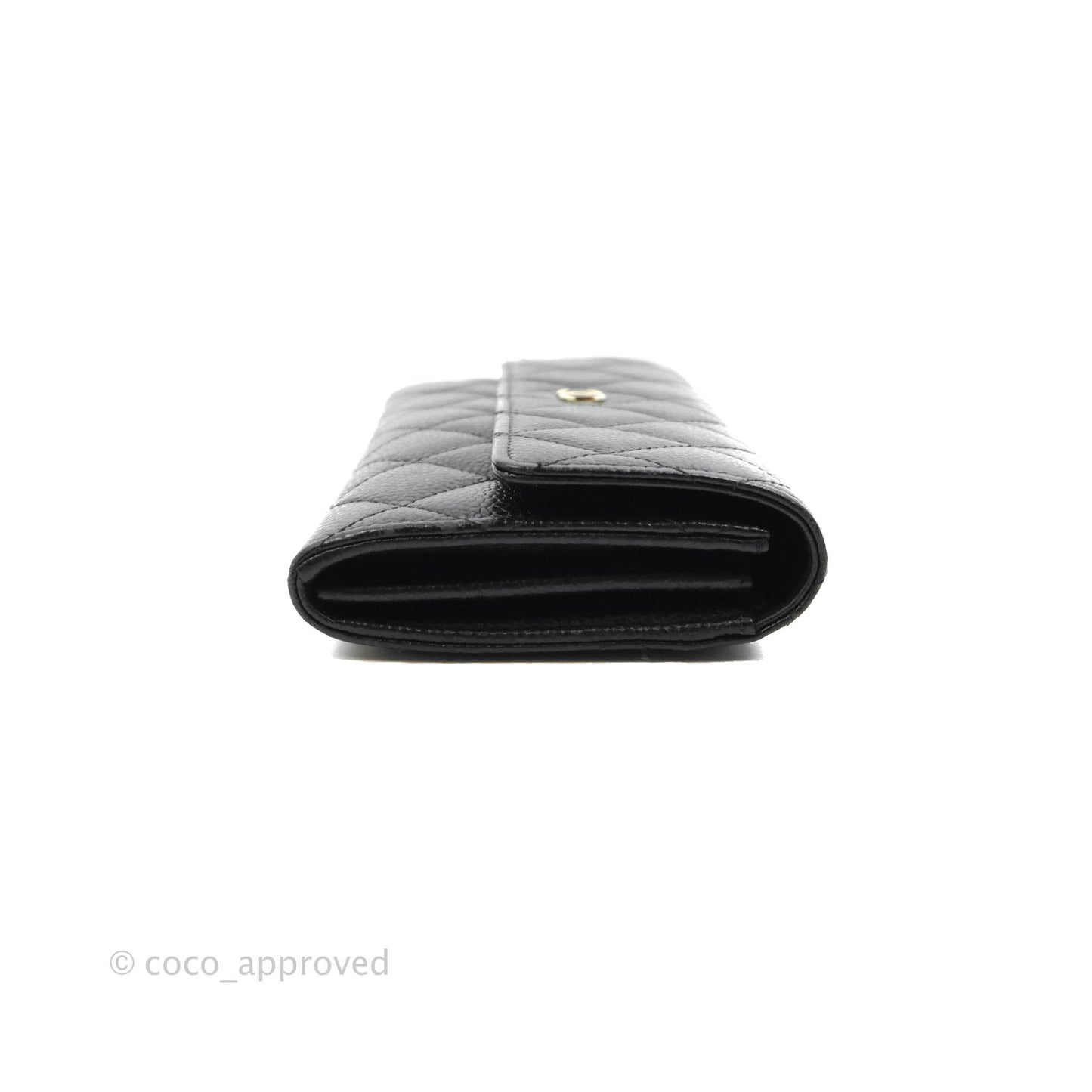 Chanel Black Caviar Quilted Large Classic Flap Wallet