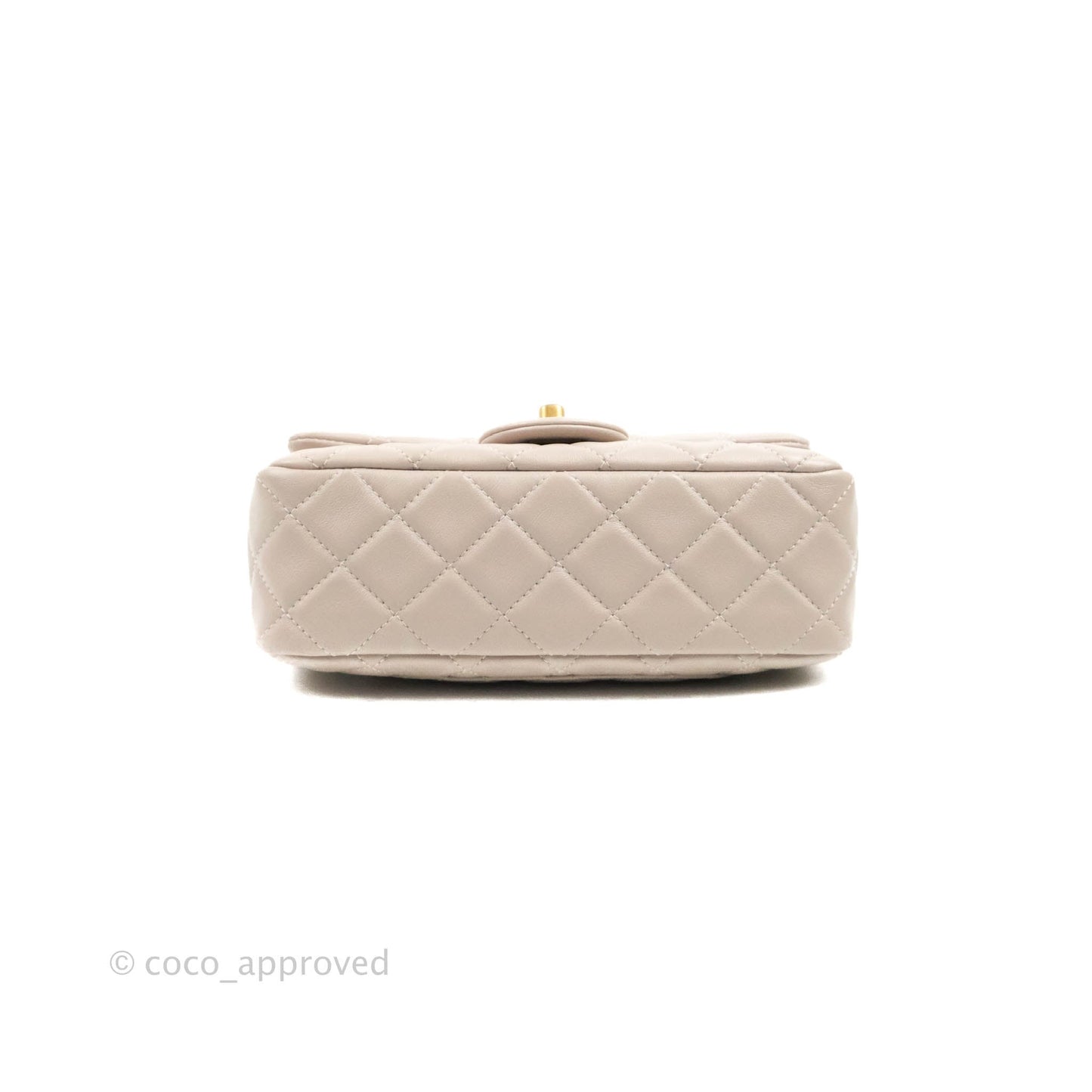 Chanel Mini Rectangular Pearl Crush Quilted Lilac Lambskin Aged Gold Hardware