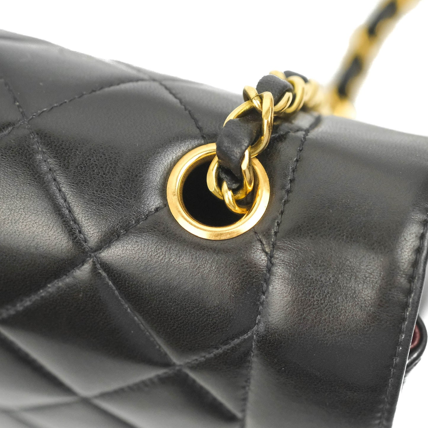 Chanel Vintage Quilted Medium Classic Diana Flap Bag Black Lambskin 24K Gold Hardware