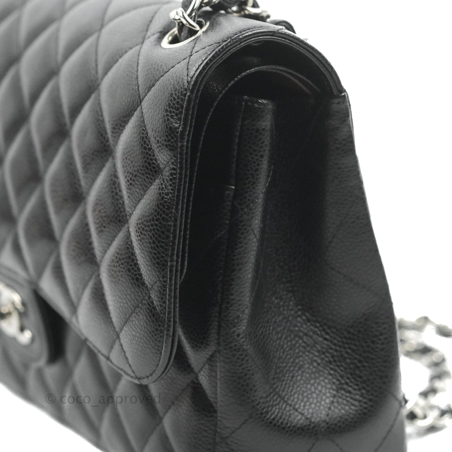 Chanel Jumbo Double Flap Black Caviar Silver Hardware⁣⁣