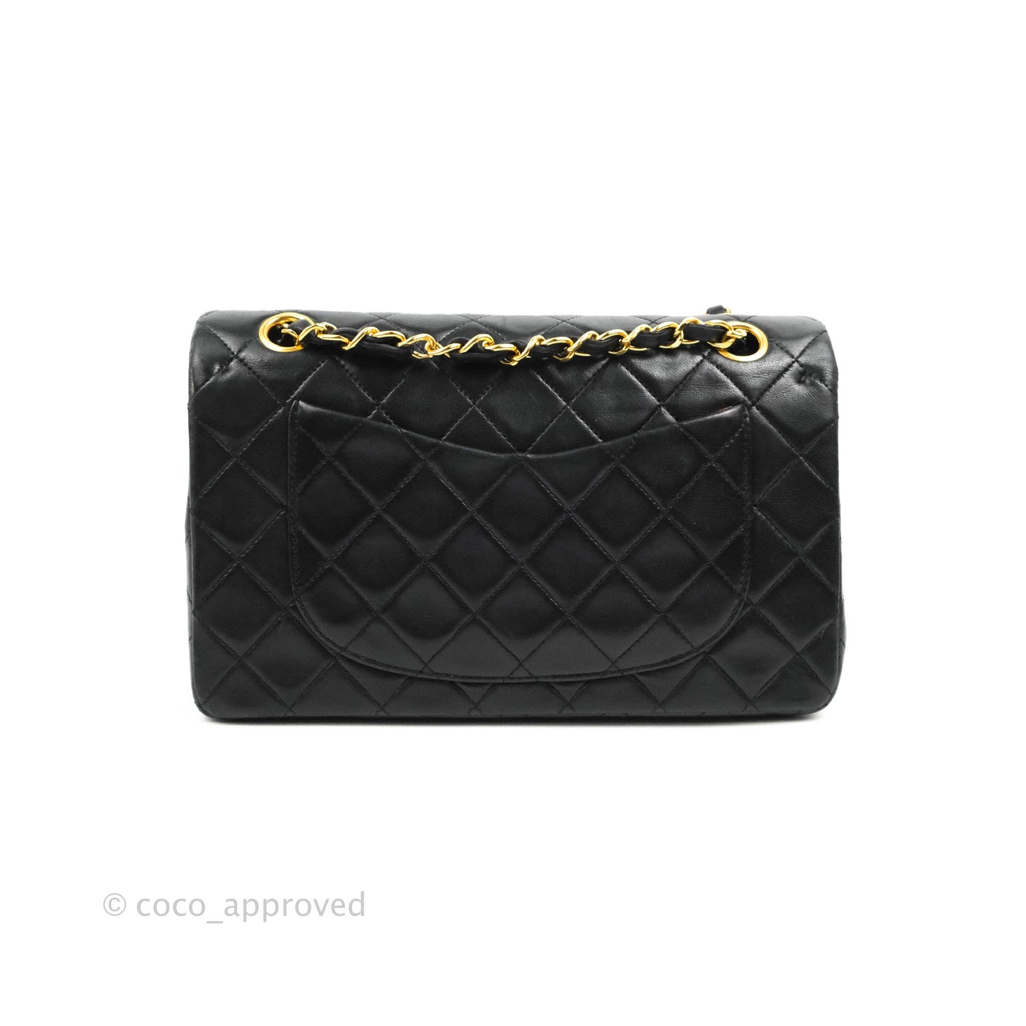 Chanel Vintage Classic S/M Small Double Flap Bag Black Lambskin 24K Gold Hardware