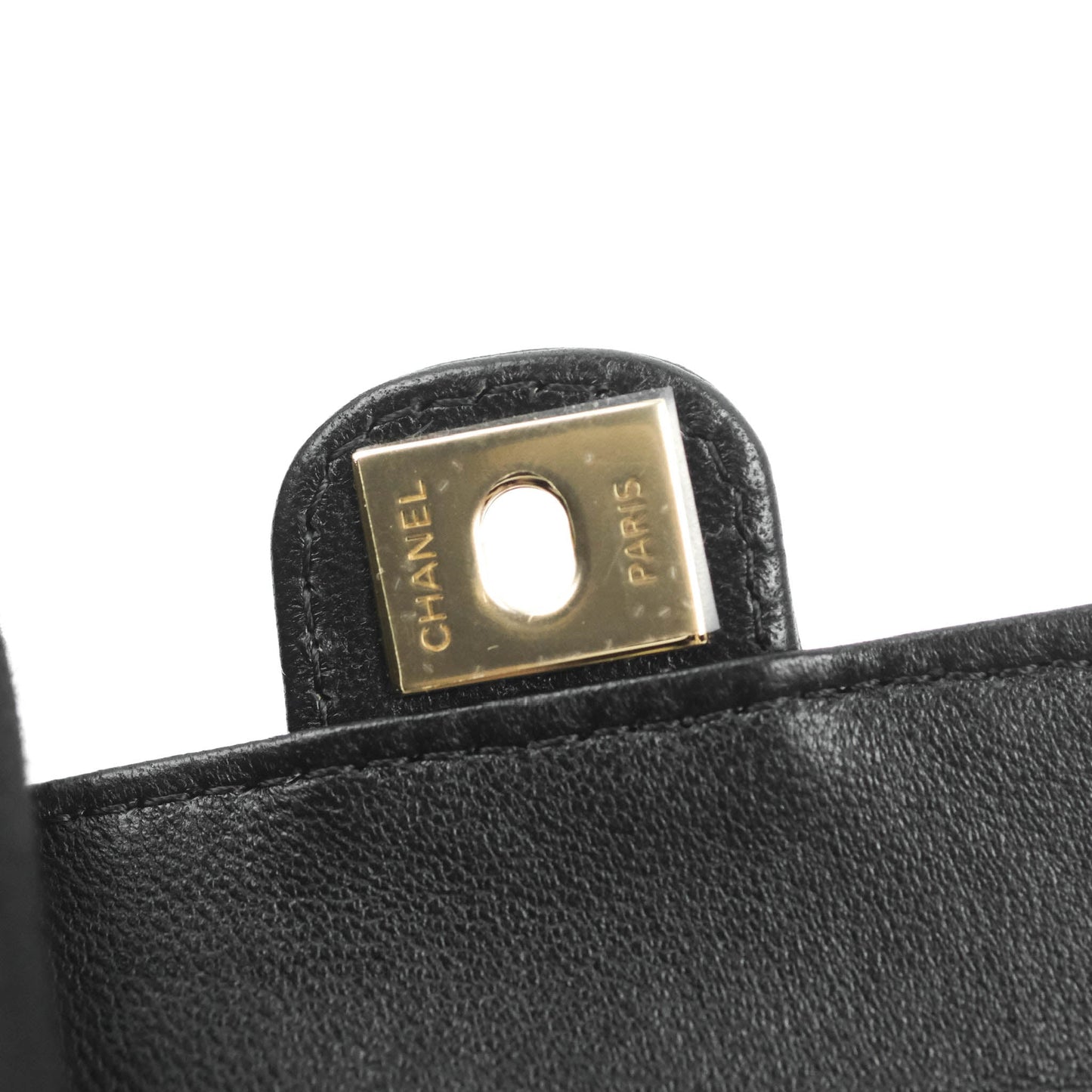 Chanel Small Heart Coin Purse Necklace Black Lambskin Gold Hardware 22S
