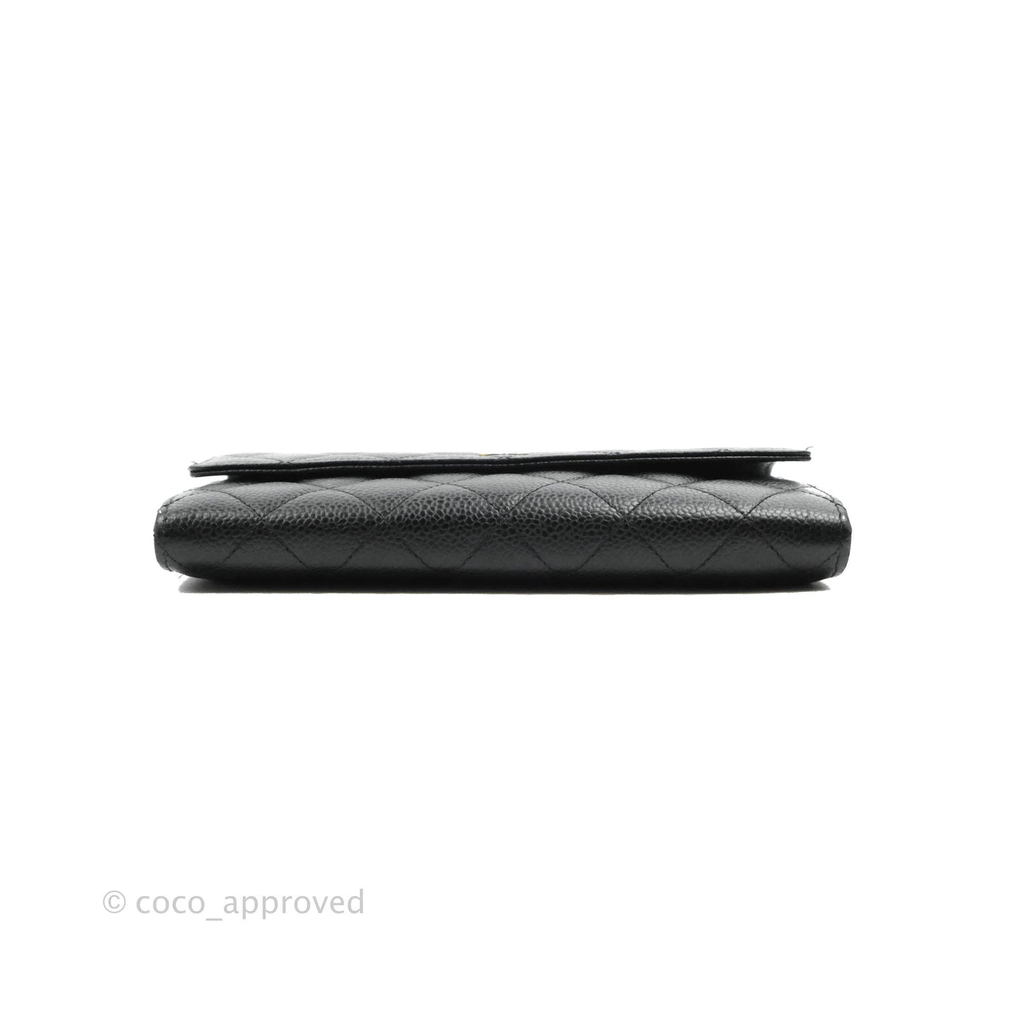 Chanel Black Caviar Quilted Large Classic Flap Wallet