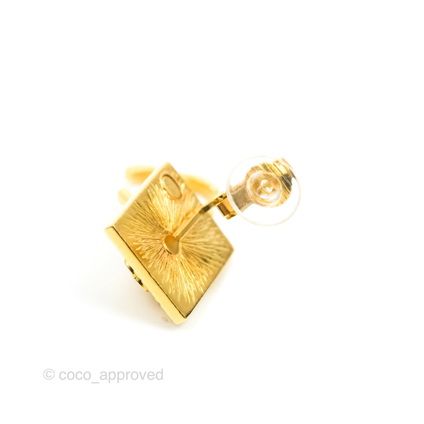 Chanel Lion CC Drop Ear Clip Gold Tone 22A