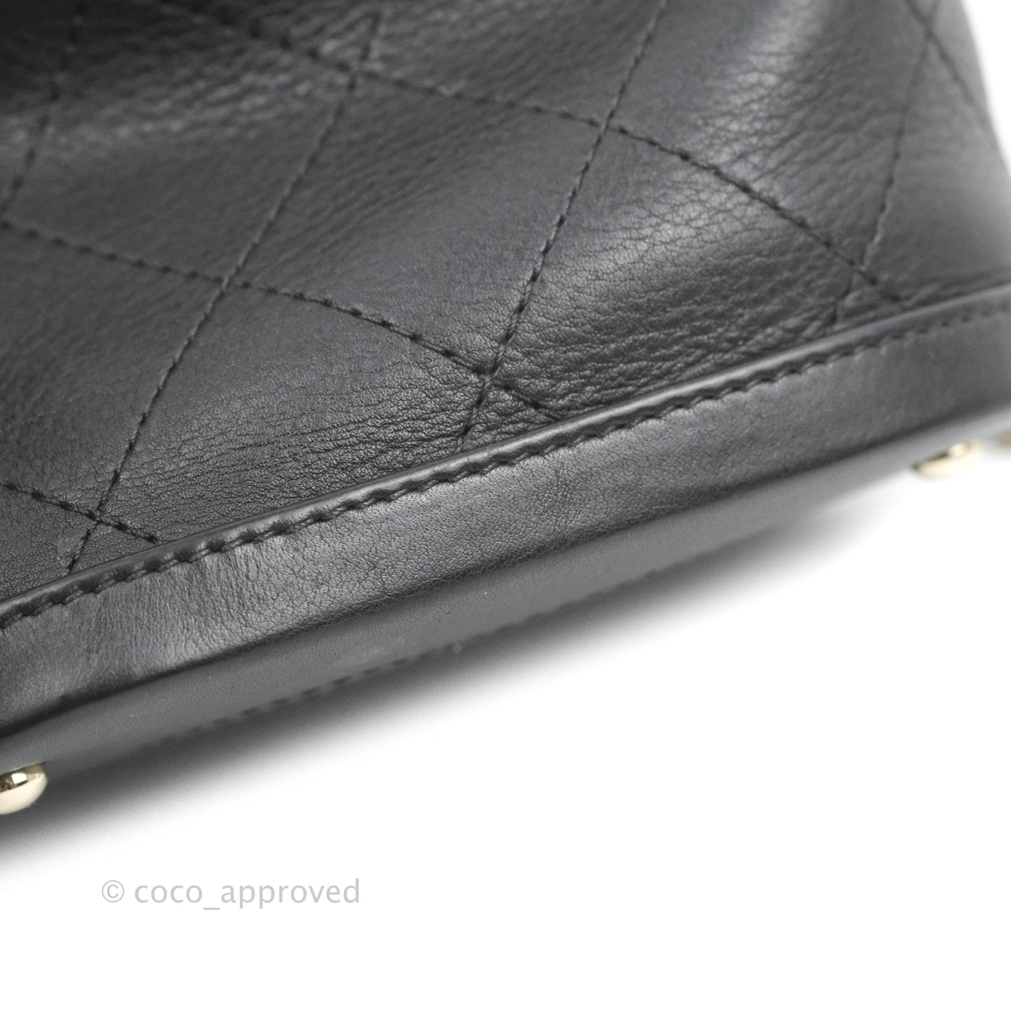 Chanel Mini CC Drawstring Bucket Bag Black Calfskin Gold Hardware
