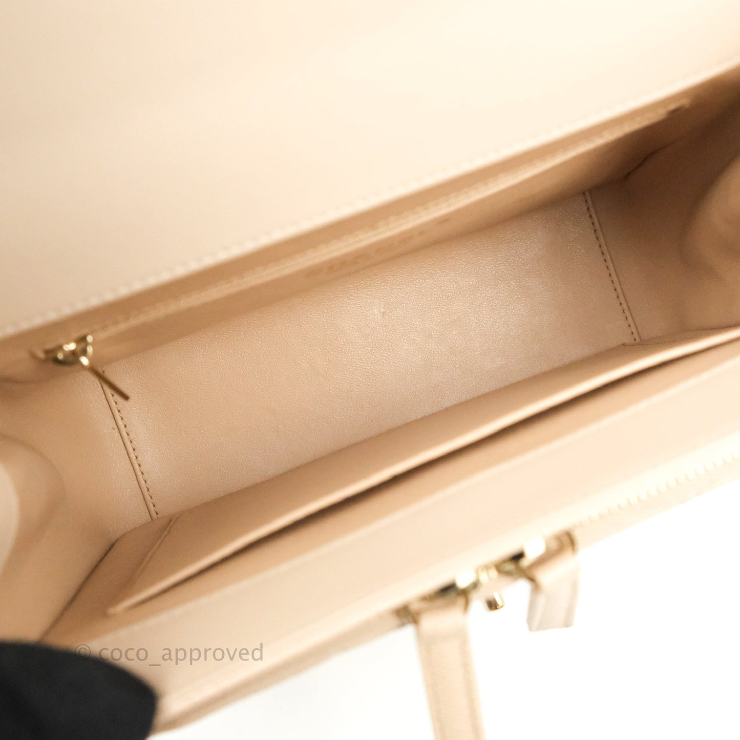 Chanel Quilted Medium Business Affinity Flap Light Beige Caviar Gold Hardware