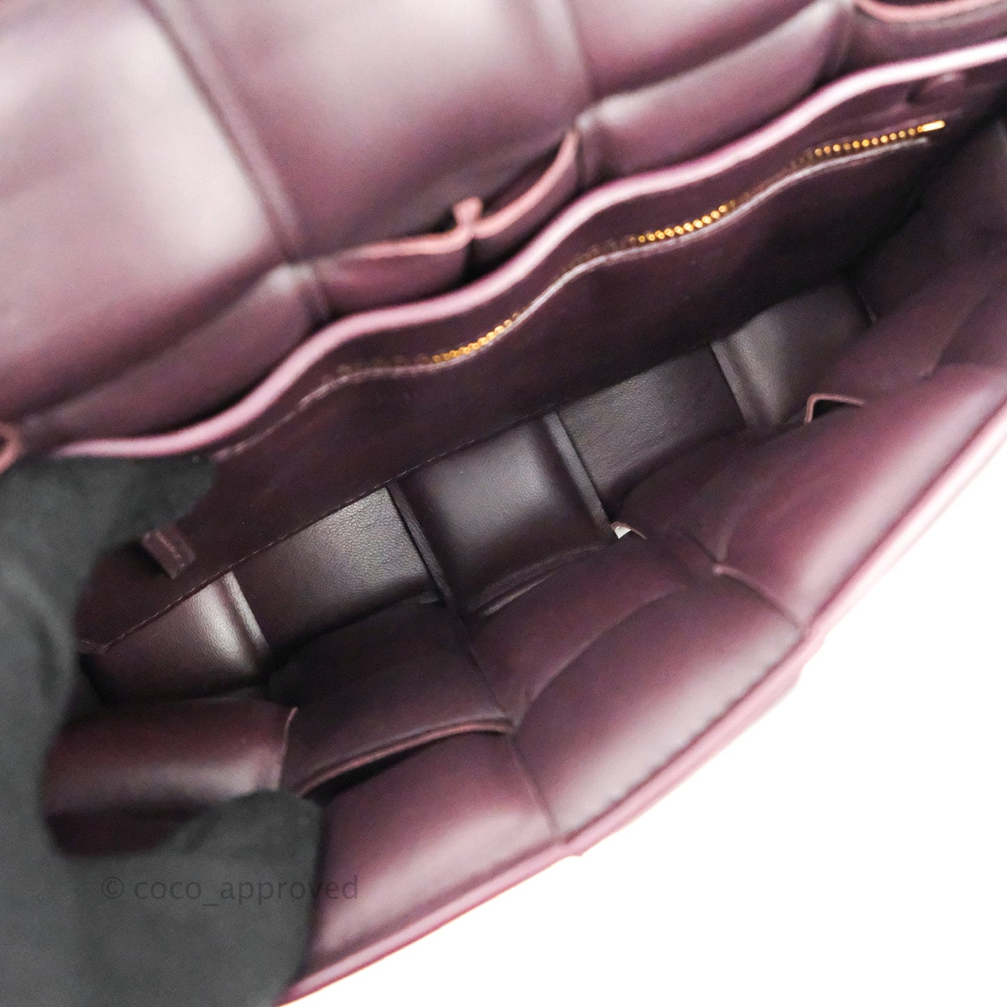 Bottega Veneta Padded Cassette Shoulder Bag Grape Lambskin Gold Hardware