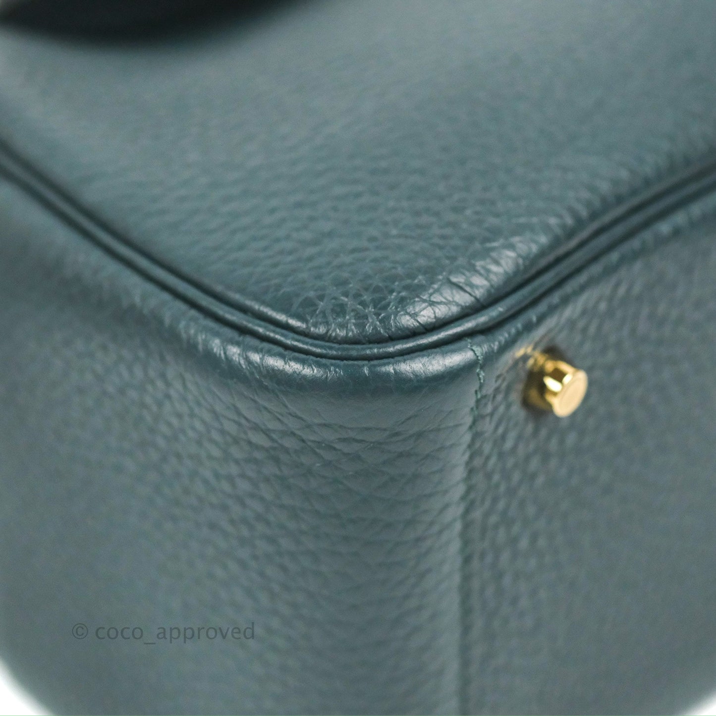 Hermès Mini Lindy 20 Vert Cypres Clemence Gold Hardware