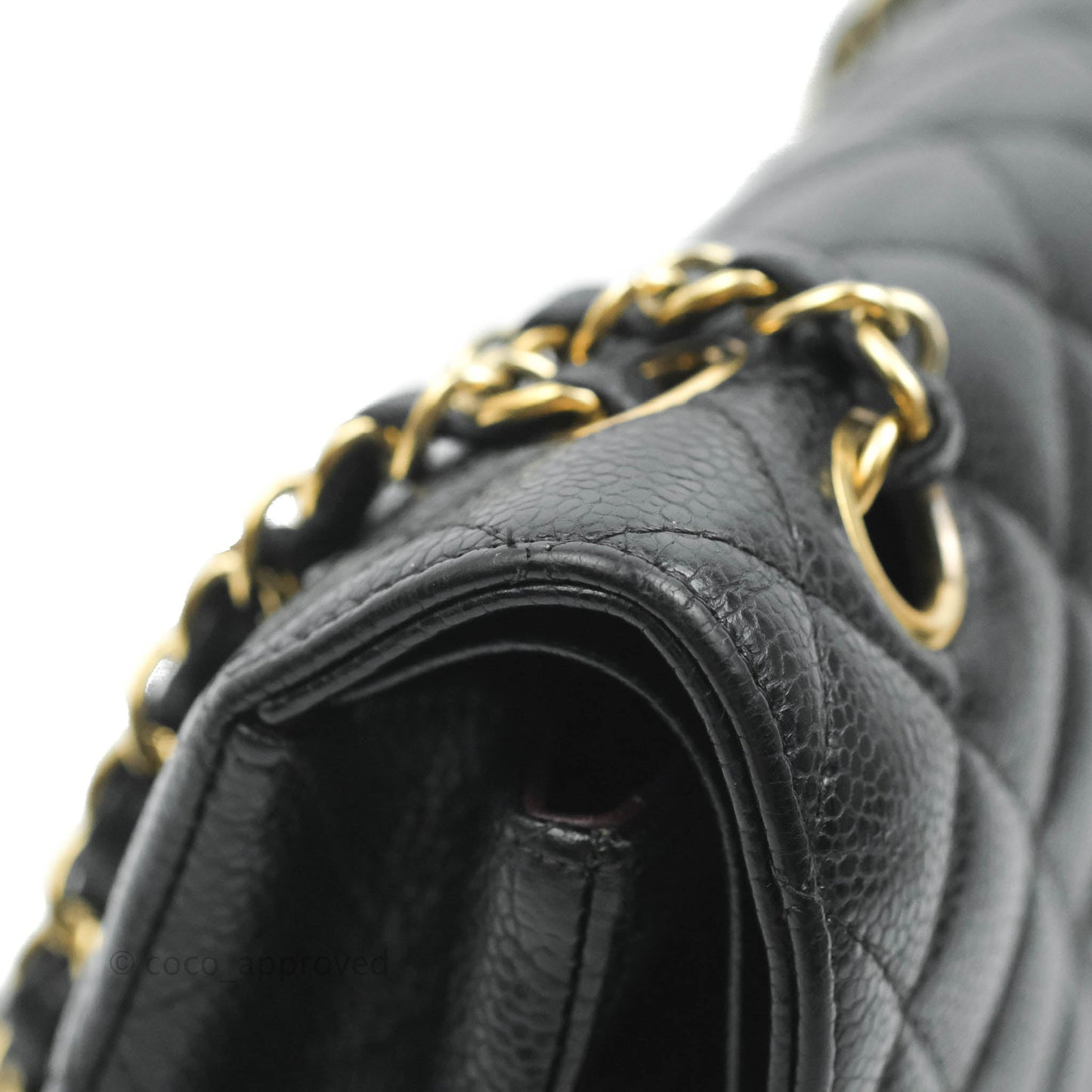 Chanel Classic M/L Medium Double Flap Black Caviar Gold Hardware