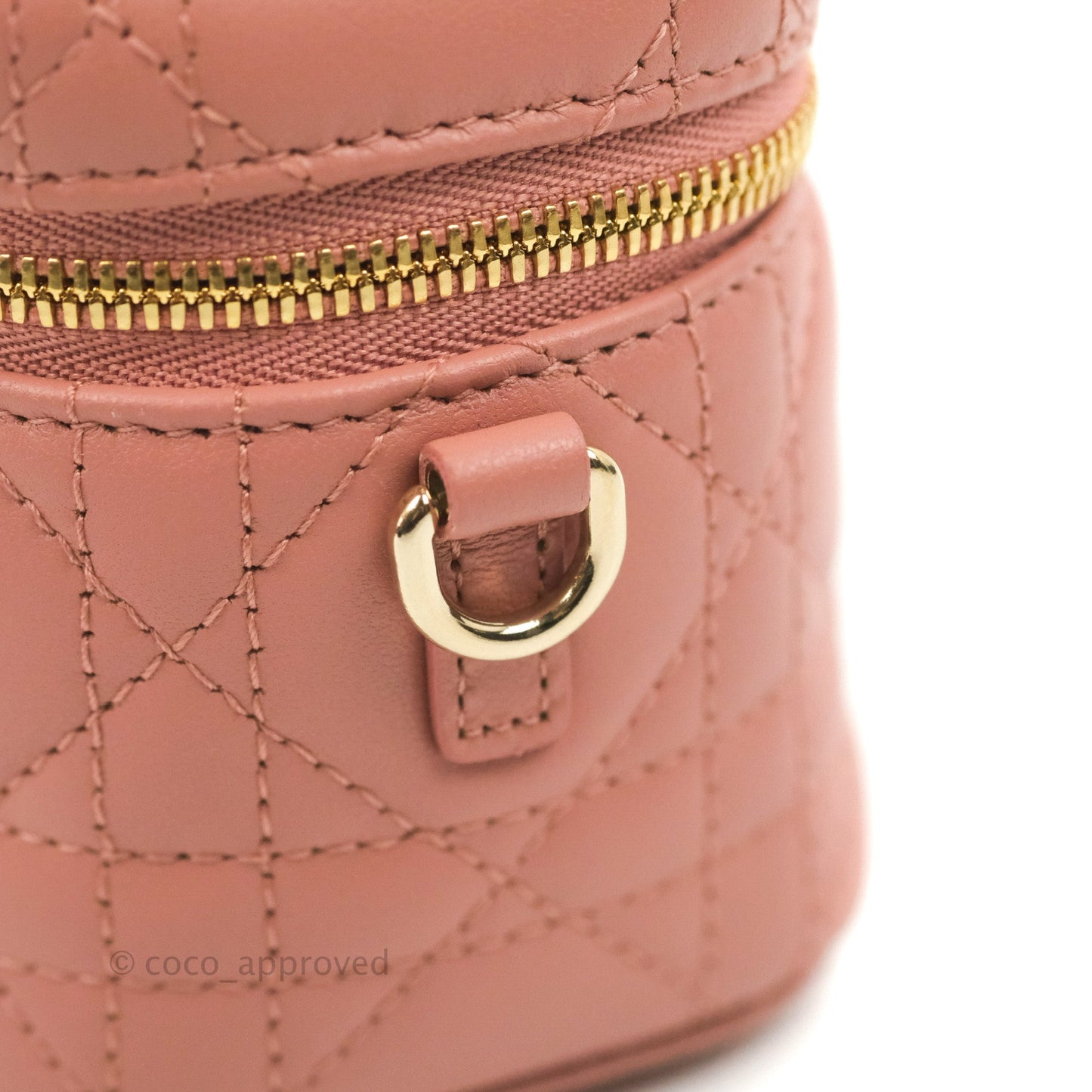 Christian Dior Micro Lady Dior Vanity Case Rose Pink Cannage Lambskin