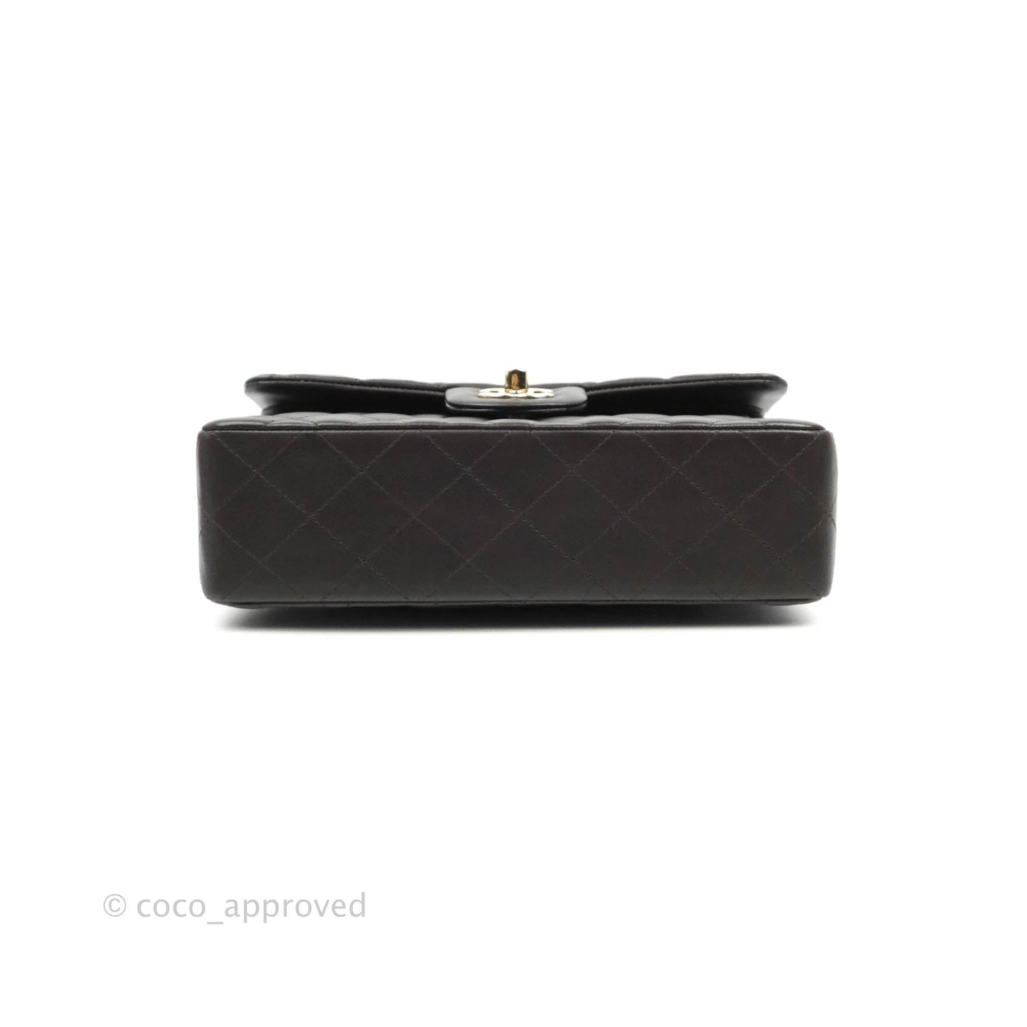 Chanel Classic Small S/M Lambskin Chocolate Brown Gold Hardware
