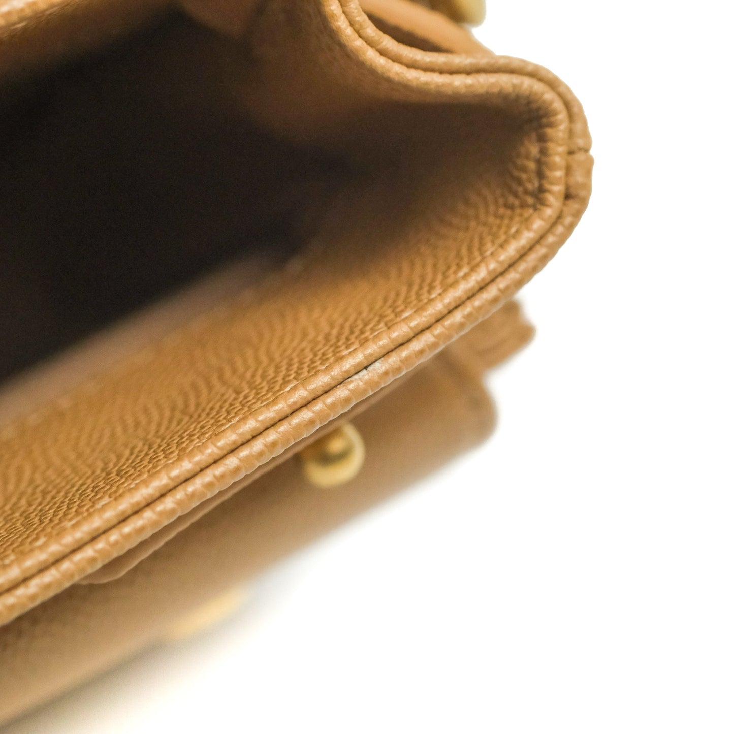 Chanel Mini Messenger Bag Beige Caviar Gold Hardware 21K