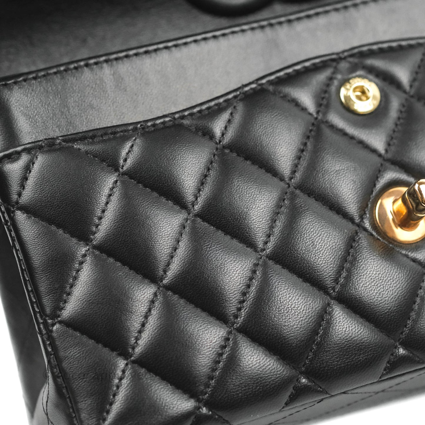 Chanel Small Classic Quilted Flap Black Lambskin Rose Gold Hardware