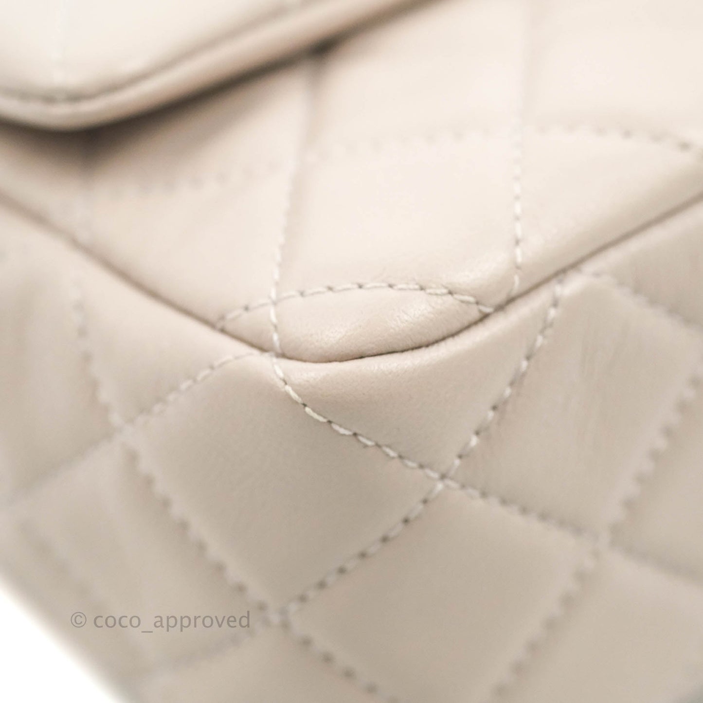 Chanel Mini Rectangular Pearl Crush Quilted Lilac Lambskin Aged Gold Hardware