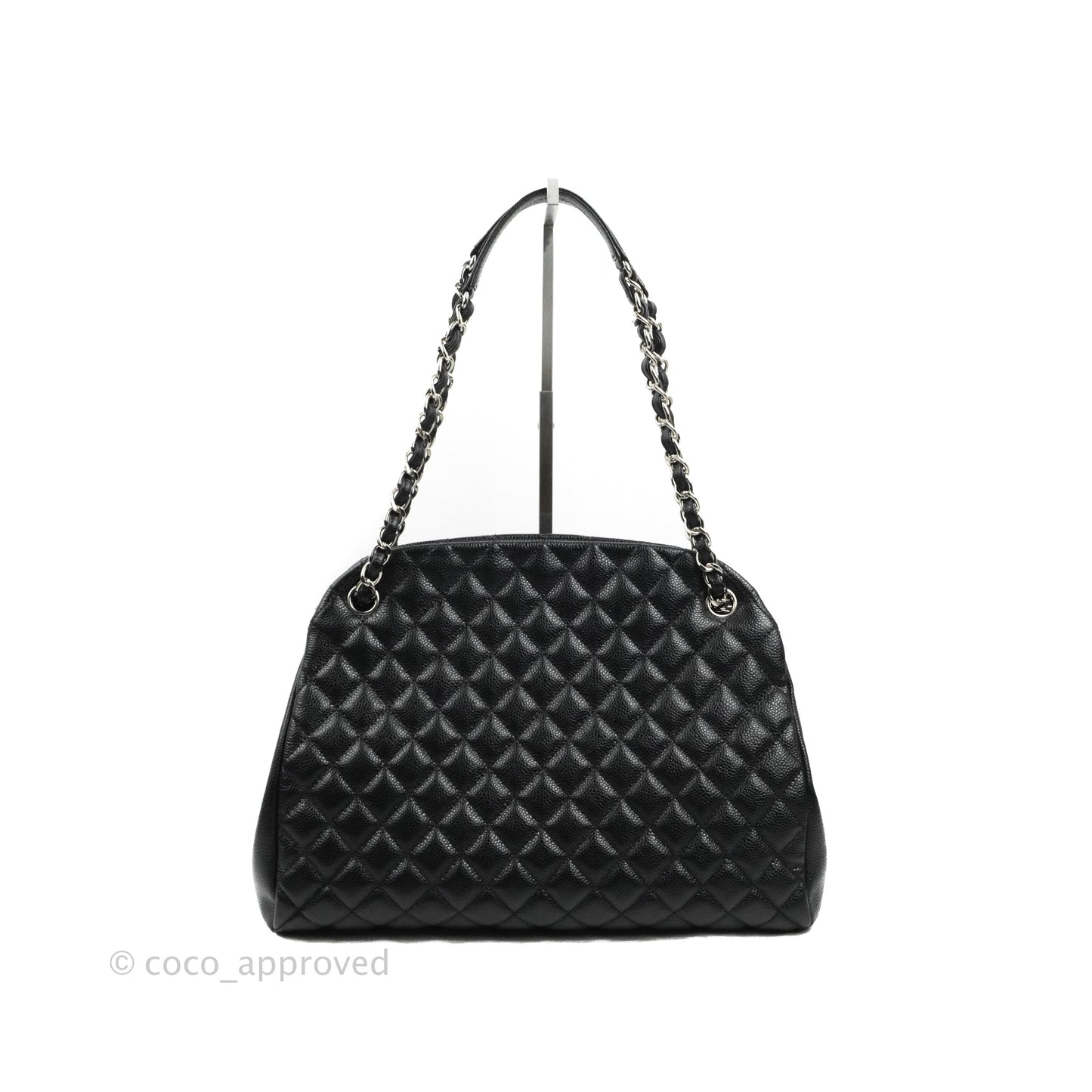 Chanel Quilted Large Just Mademoiselle Black Caviar Silver Hardware