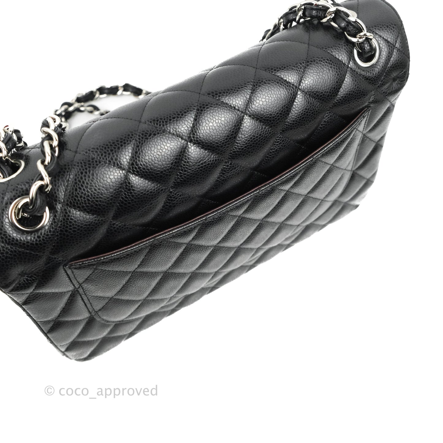 Chanel Jumbo Double Flap Black Caviar Silver Hardware⁣⁣