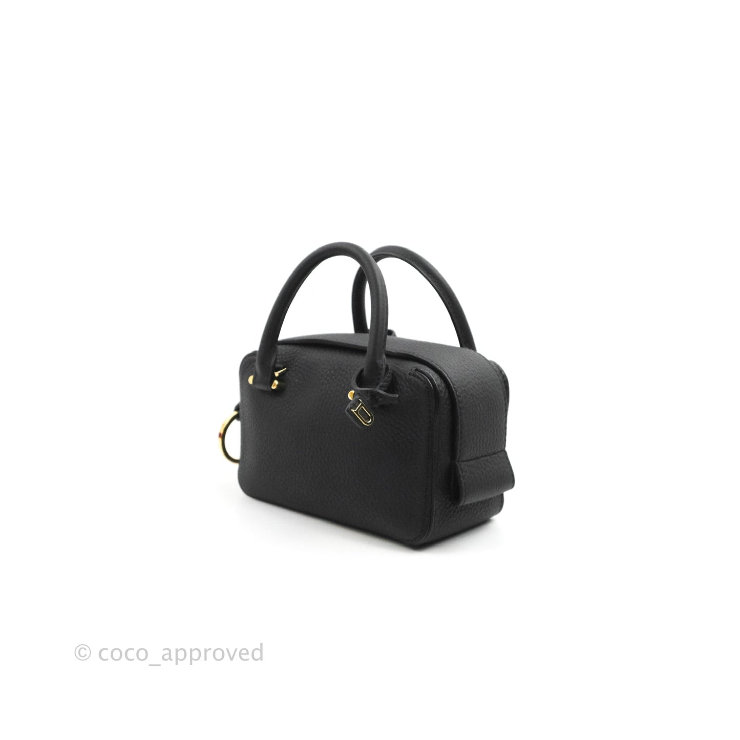 Delvaux Cool Box Nano Taurillon Soft Grained Calfskin Black Gold Hardware