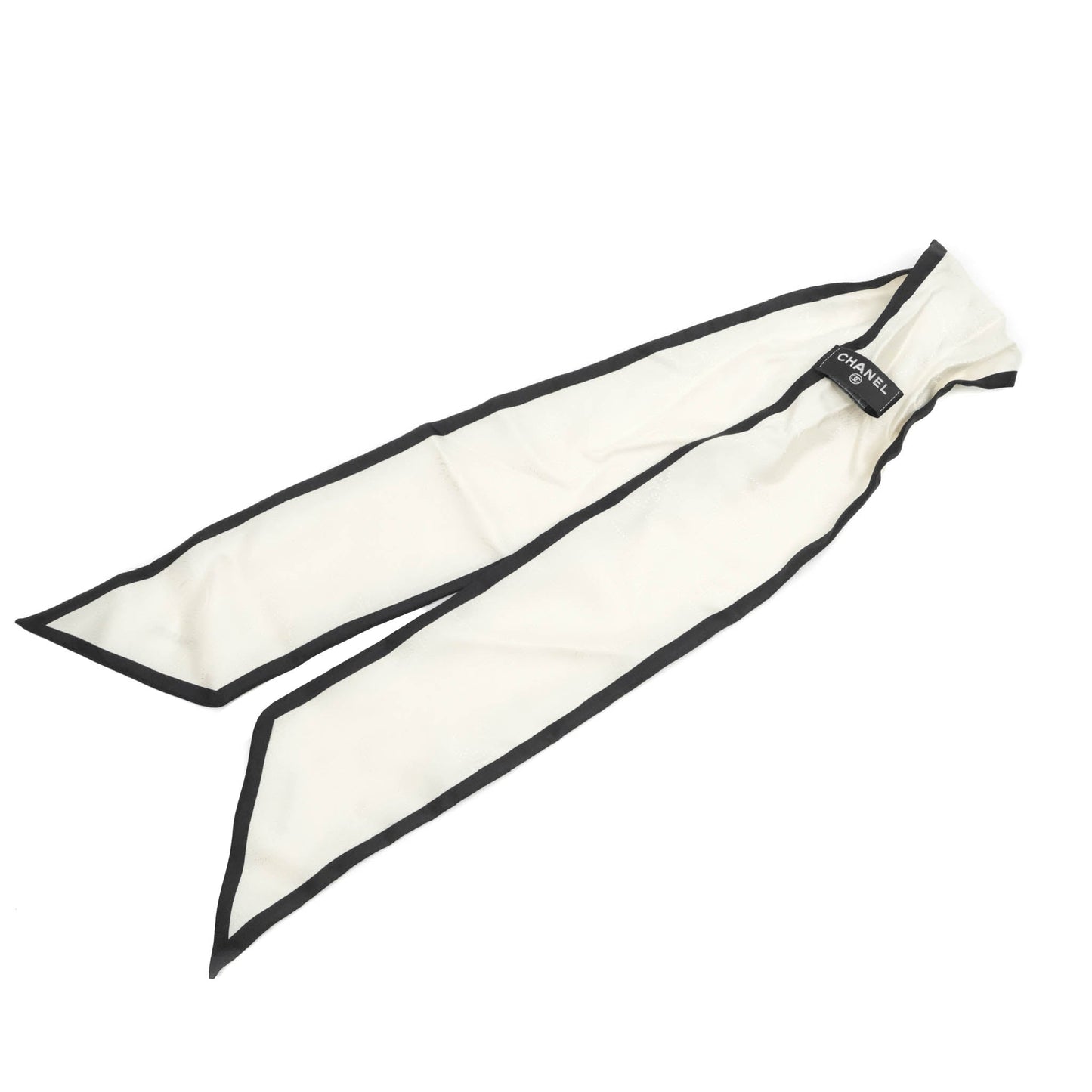 Chanel Bow Silk Hair Accessory Ivory & Black