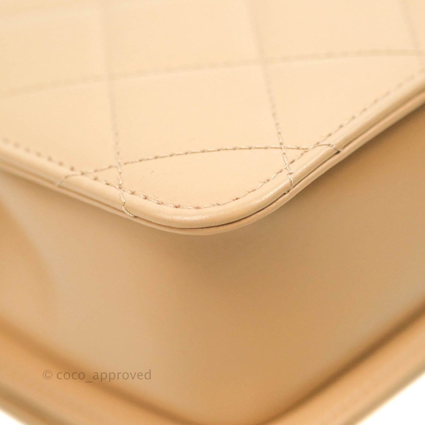 Chanel Quilted Small Perfect Fit Adjustable Beige Calfskin Gold Hardware 21A