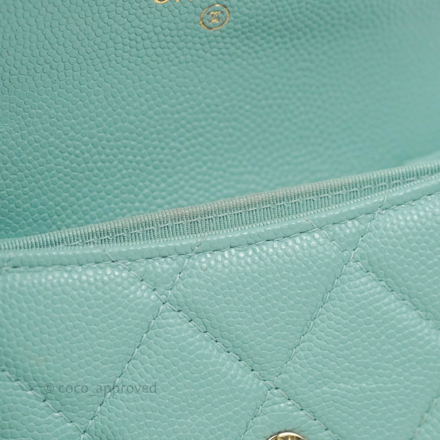 Chanel Quilted Small Flap Card Holder Tiffany Caviar Gold Hardware