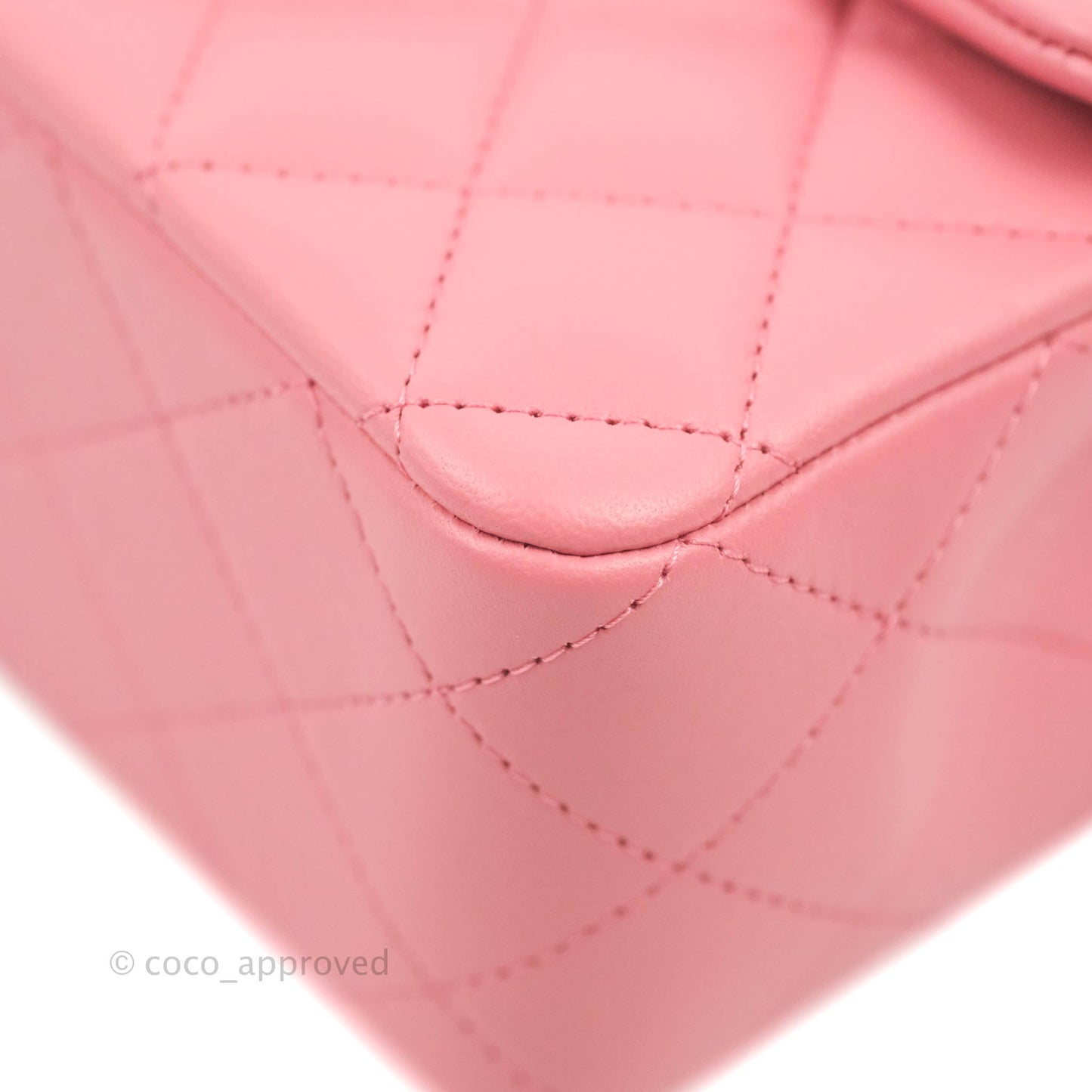 Chanel Top Handle Mini Rectangular Flap Bag Rosy Pink Lambskin Gold Hardware