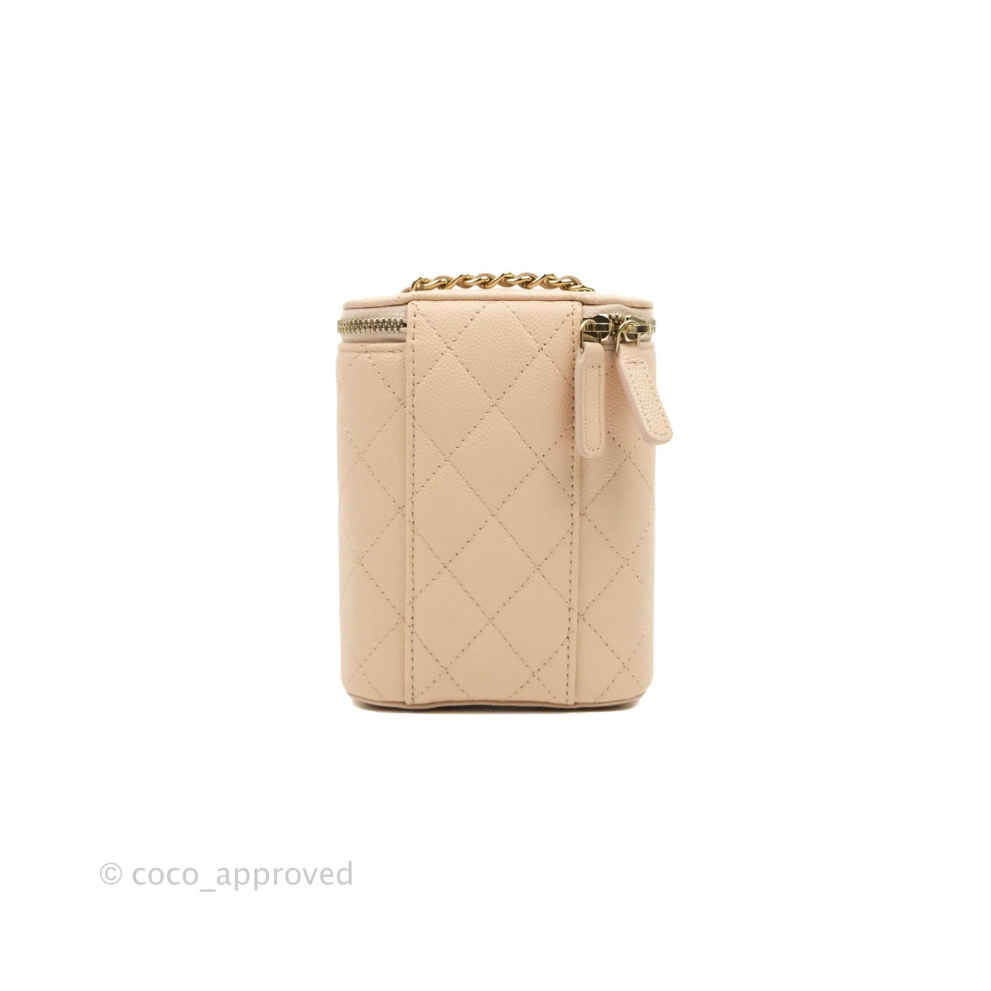 Chanel Classic Mini Vanity With Chain Beige Caviar Gold Hardware