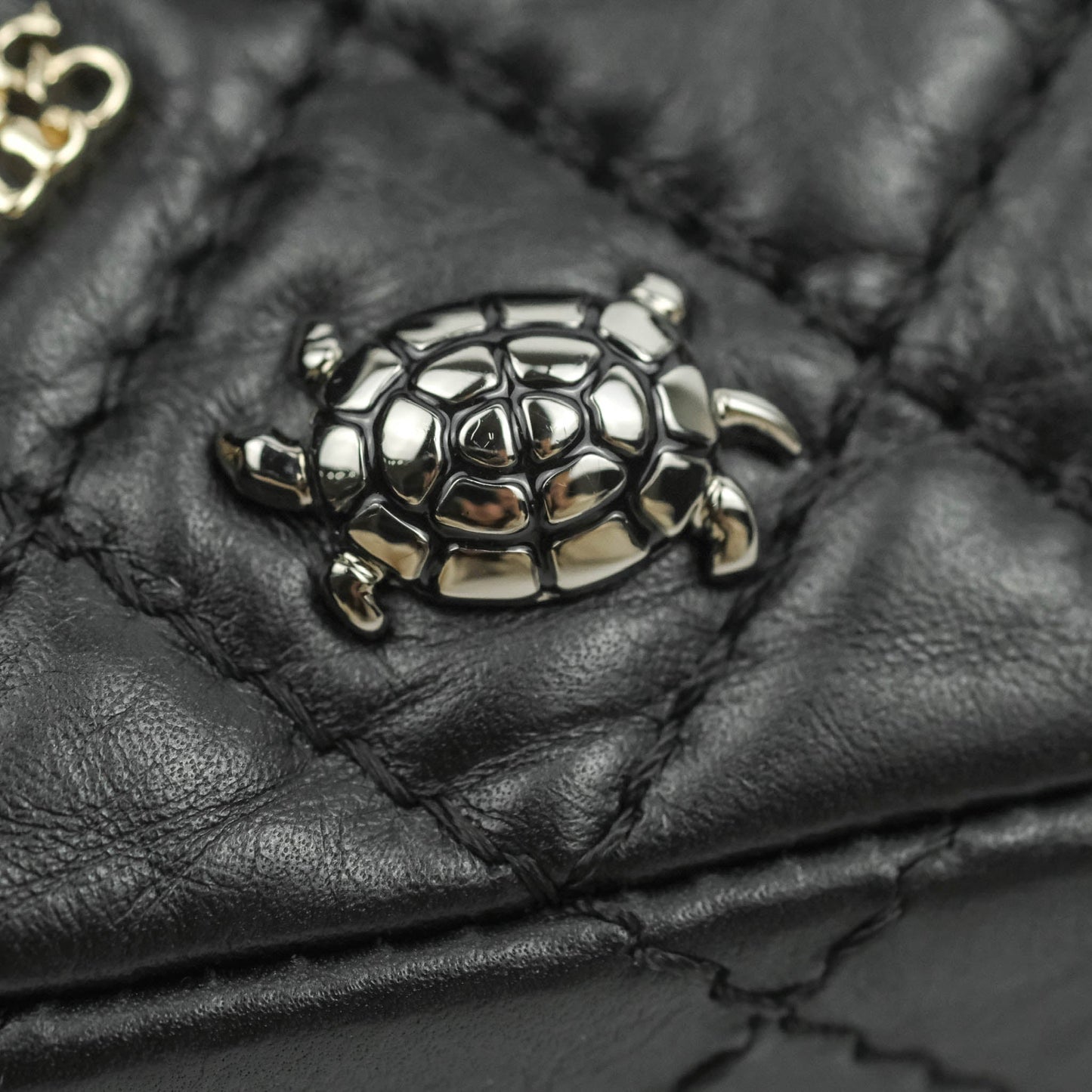 Chanel 2.55 Reissue Lucky Charms 225 Flap Black Crumpled Calfskin Ruthenium Hardware