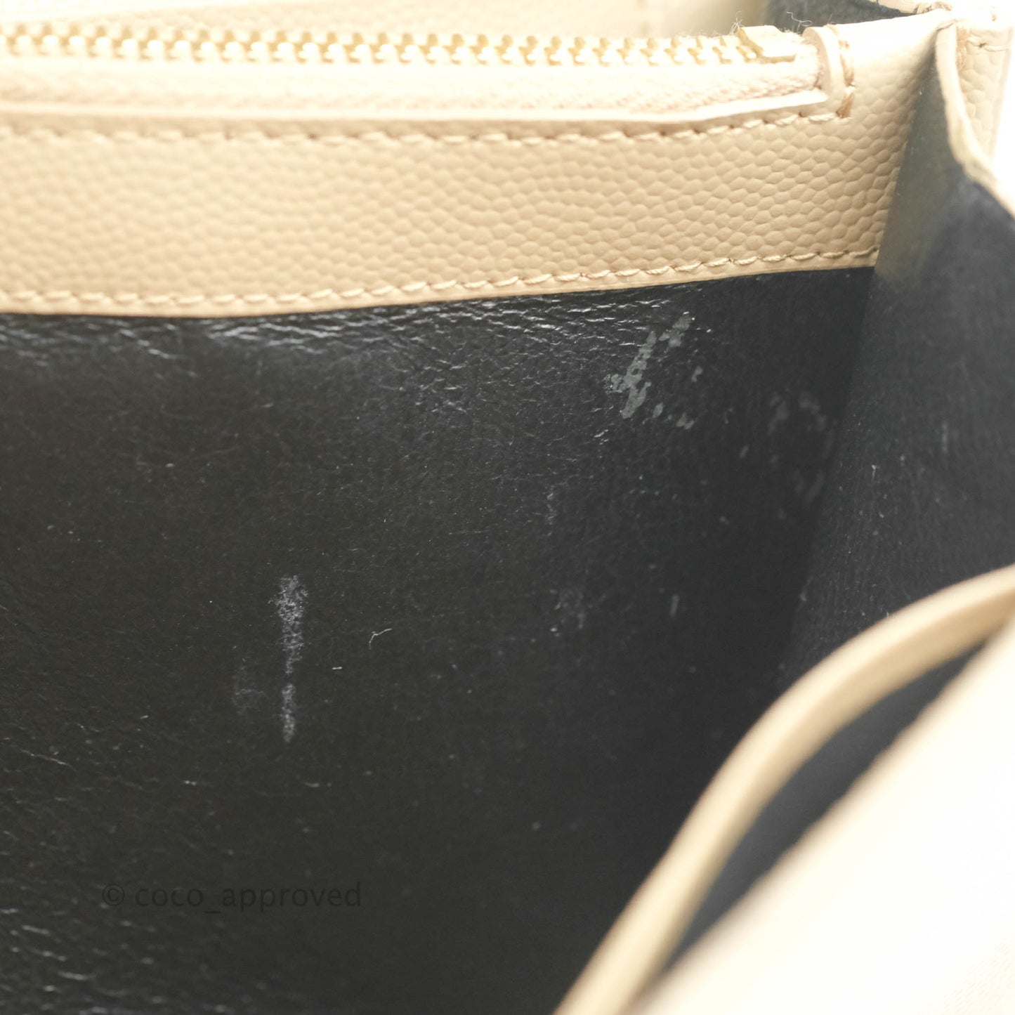Saint Laurent Classic Beige Grained Leather Gold Hardware