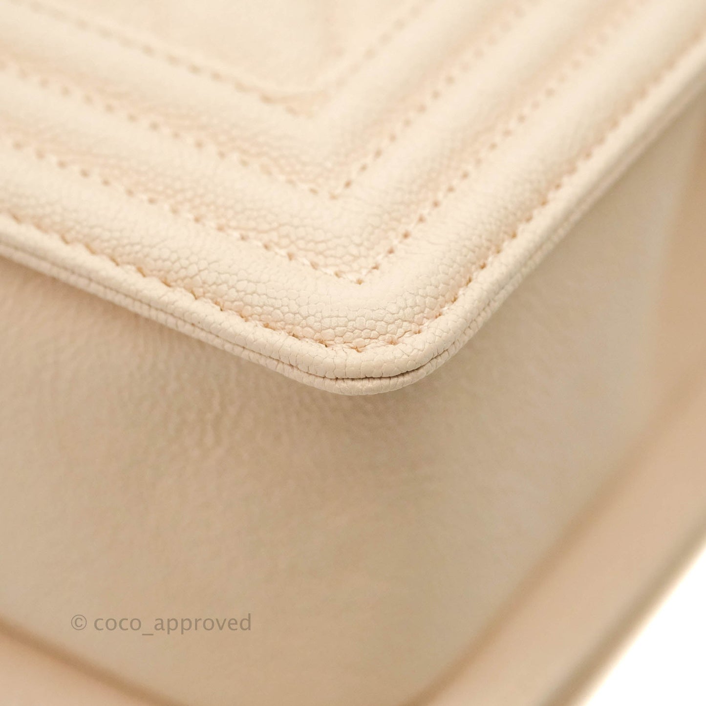 Chanel Quilted Medium Boy Light Pink Beige Caviar Gold Hardware 20A