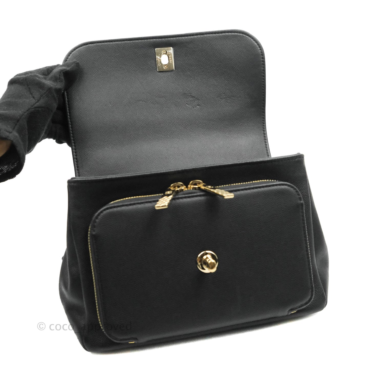 Chanel Quilted Medium Business Affinity Flap Black Caviar Gold Hardware