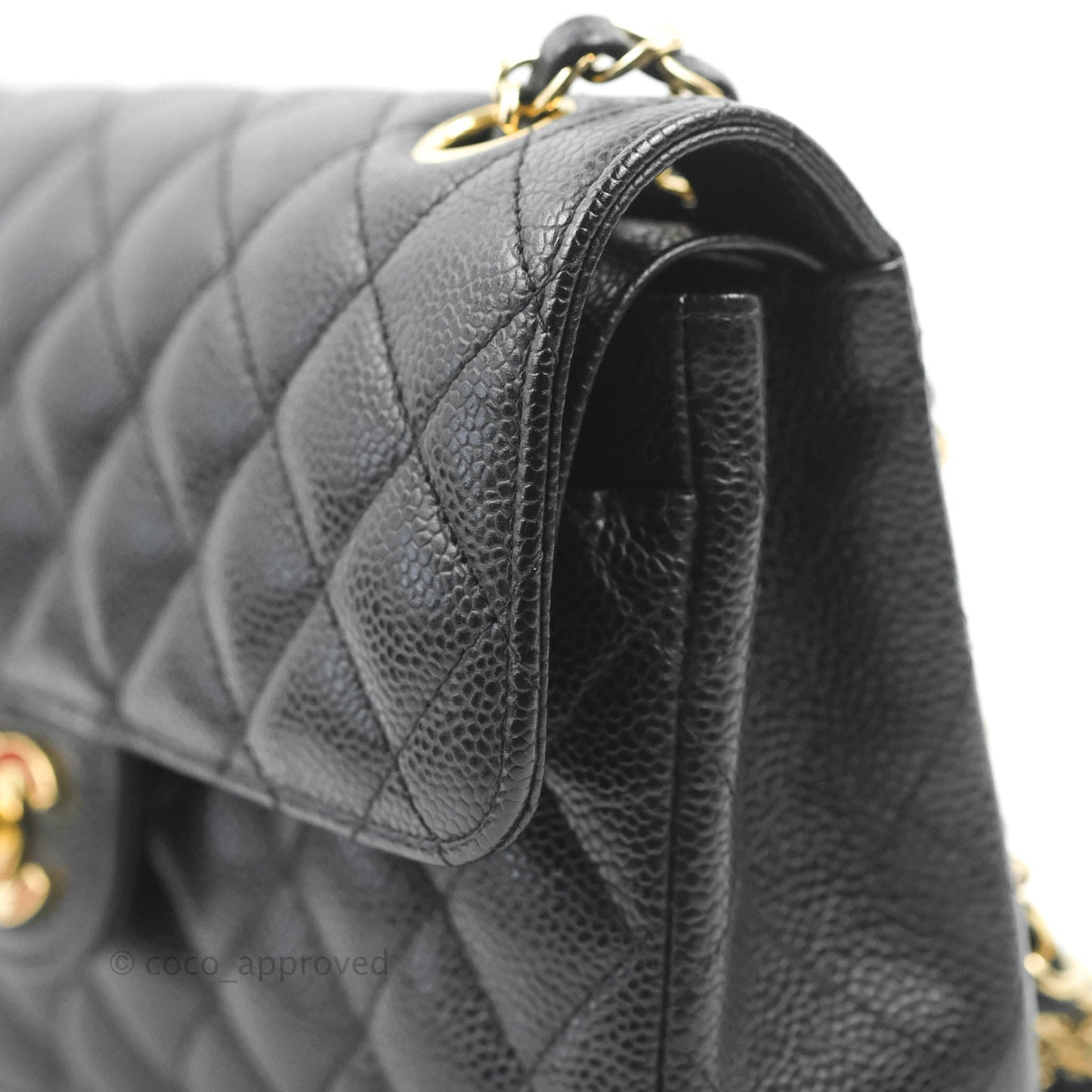 Chanel Small Classic Quilted Flap Black Caviar 24K Gold Hardware