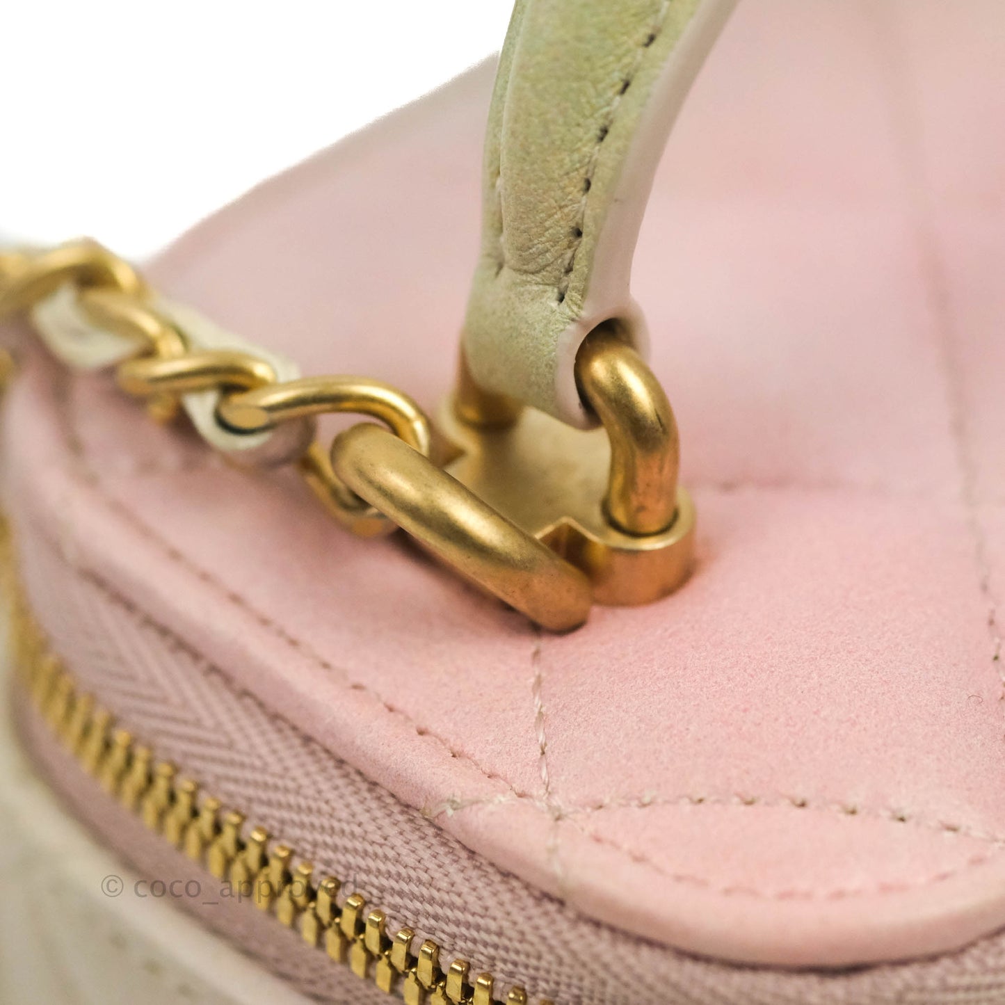 Chanel Mini Top Handle Vanity With Chain Rainbow Lambskin Aged Gold Hardware