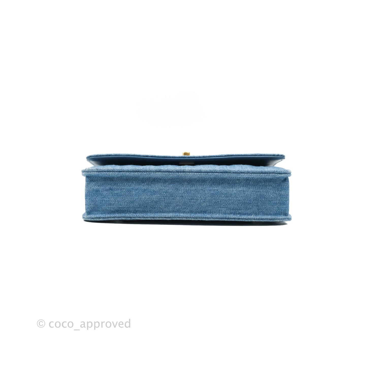 Chanel Quilted Pearl Crush Wallet on Chain WOC Denim Aged Gold Hardware