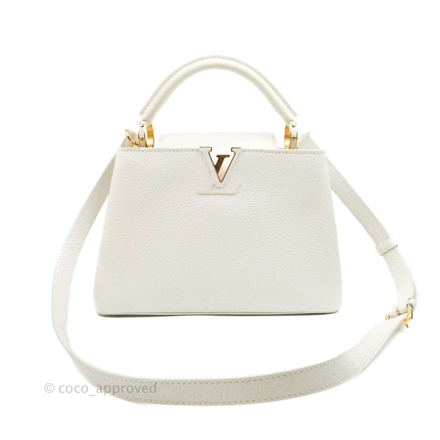 Louis Vuitton Taurillon Capucines BB Snow