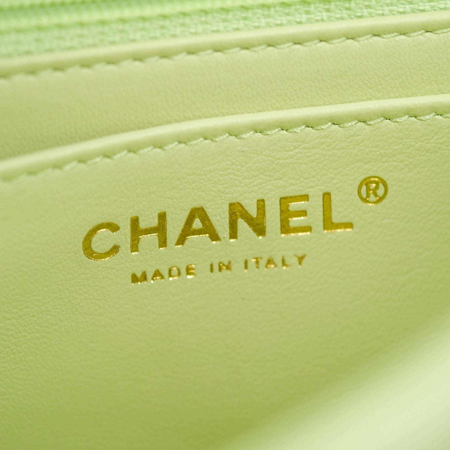 Chanel Mini Rectangular Pearl Crush Avocado Green Lambskin Aged Gold Hardware 22C