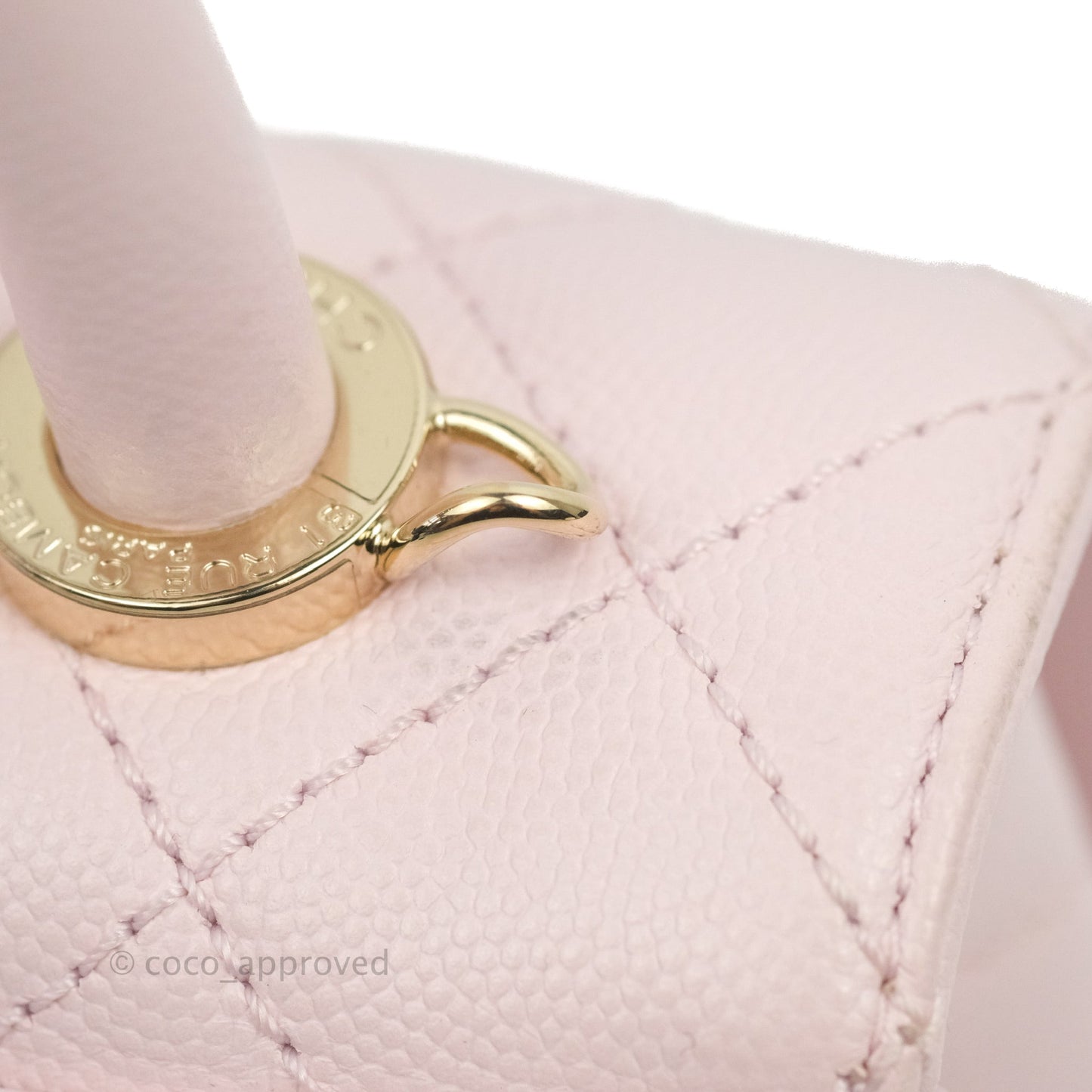 Chanel Mini Coco Handle Quilted Light Pink Caviar Gold Hardware