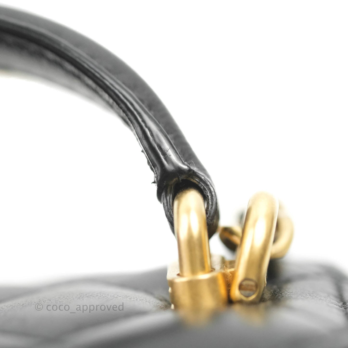 Chanel Mini Top Handle Vanity With Chain Black Lambskin Gold Hardware
