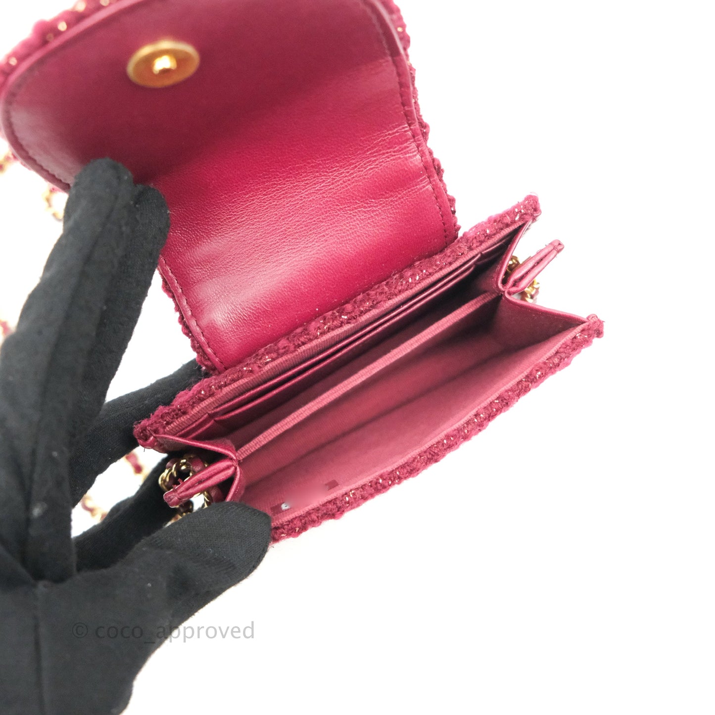 Chanel Clutch With Chain Red Tweed