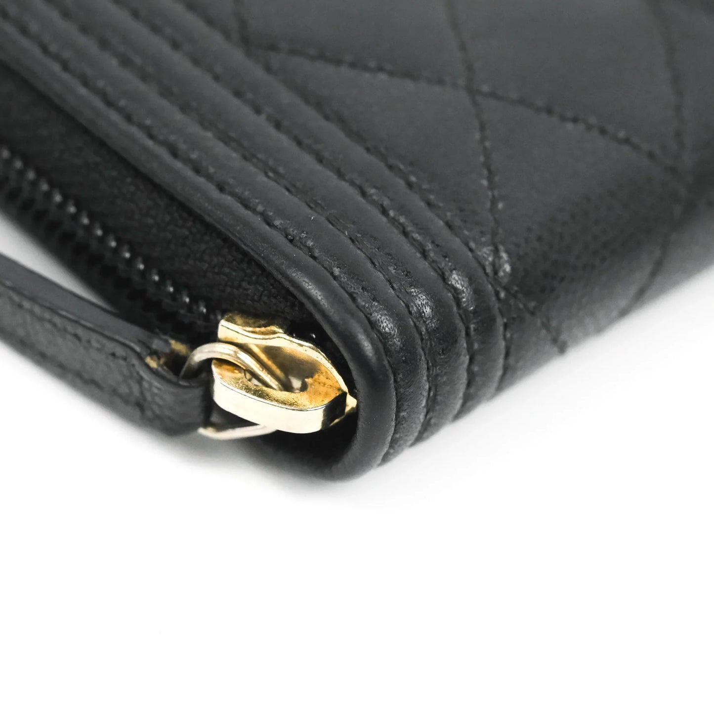 Chanel Boy Zipped Coin Purse Black Caviar Gold Hardware