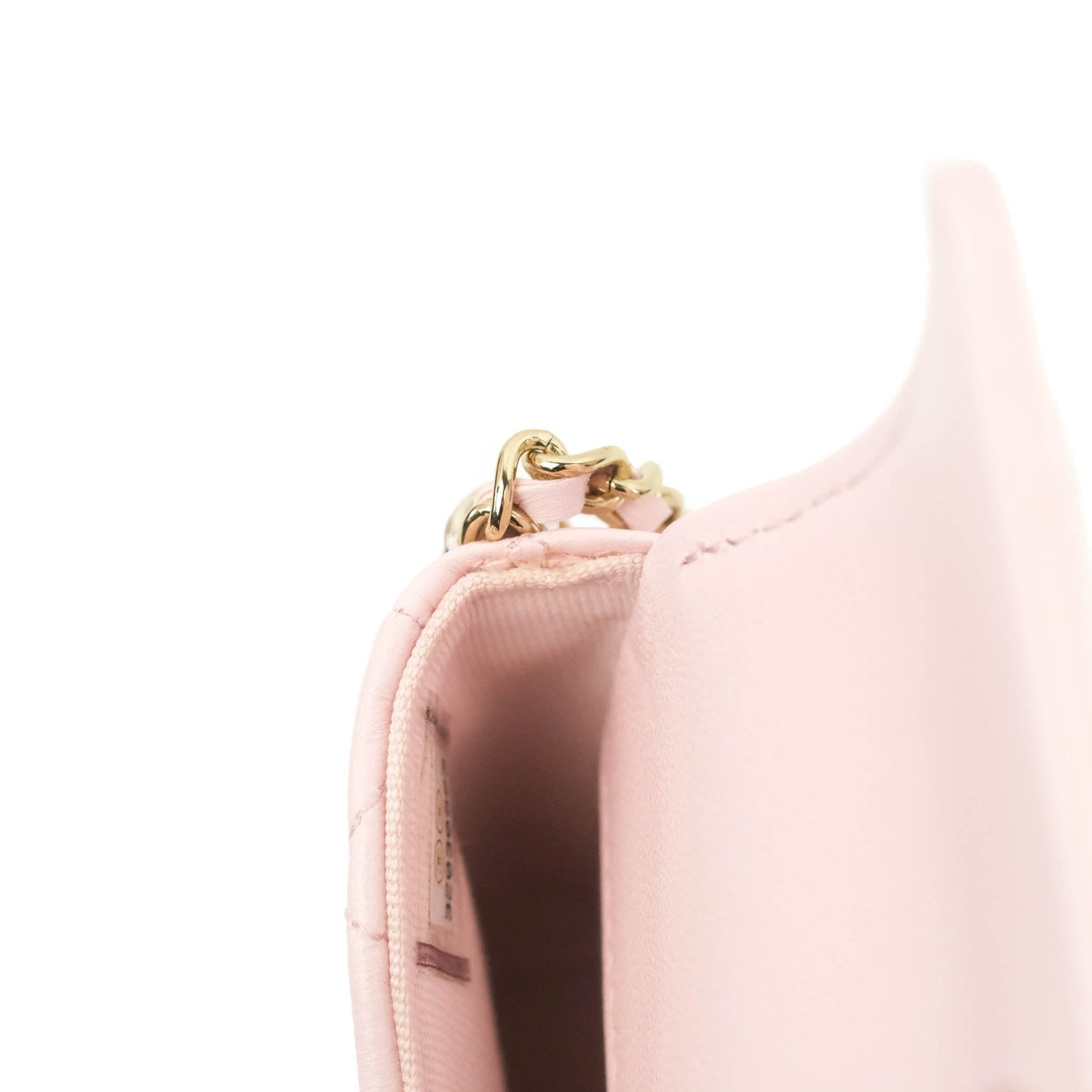 Chanel Mini Clutch With Chain Pink Lambskin Gold Hardware