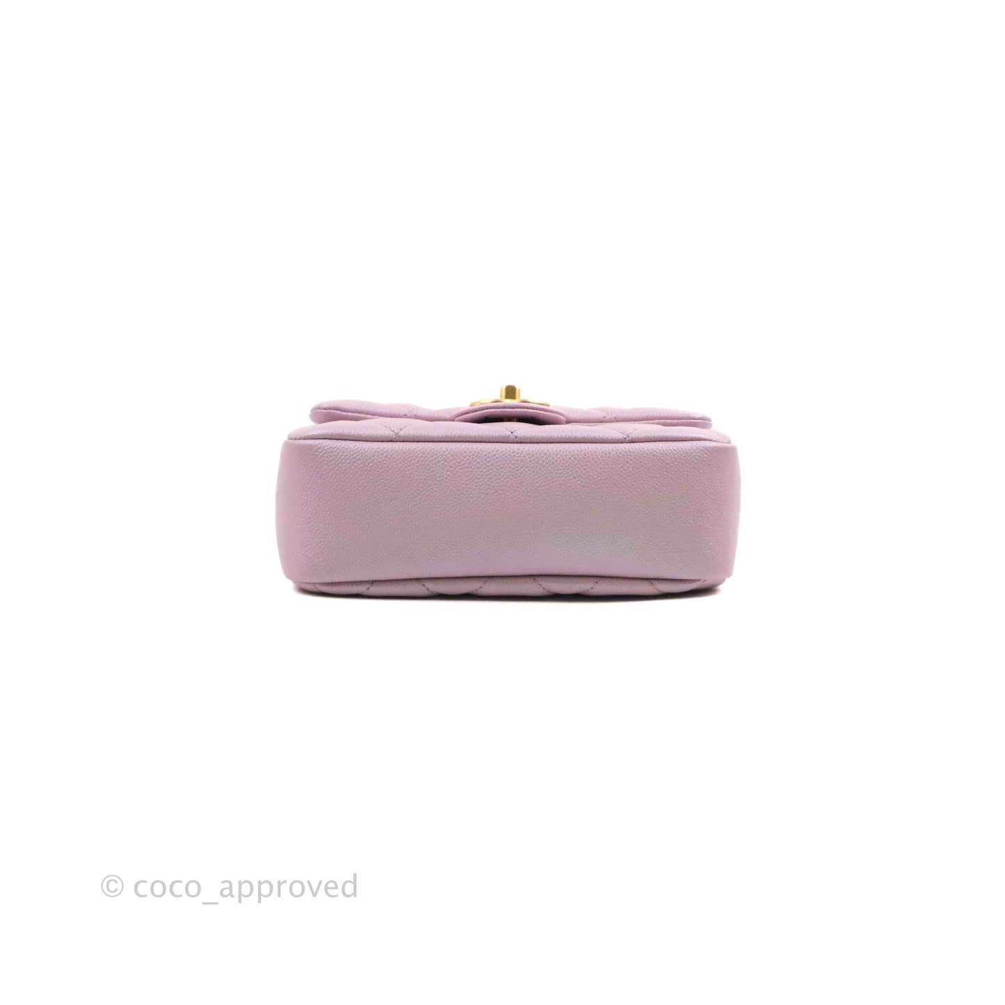 Chanel Quilted My Perfect Mini Iridescent Lilac Caviar Aged Gold Hardware 21K