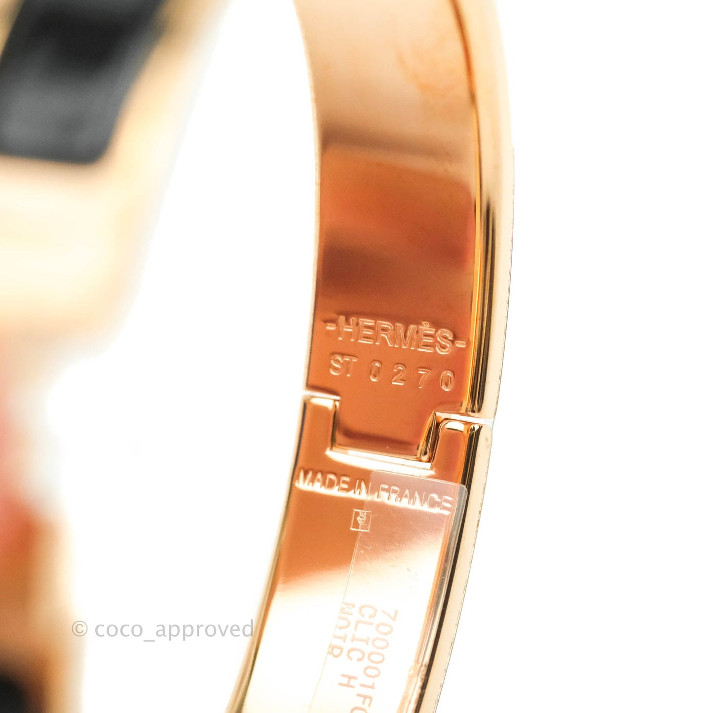 Hermès Clic H Bracelet Black Rose Gold PM