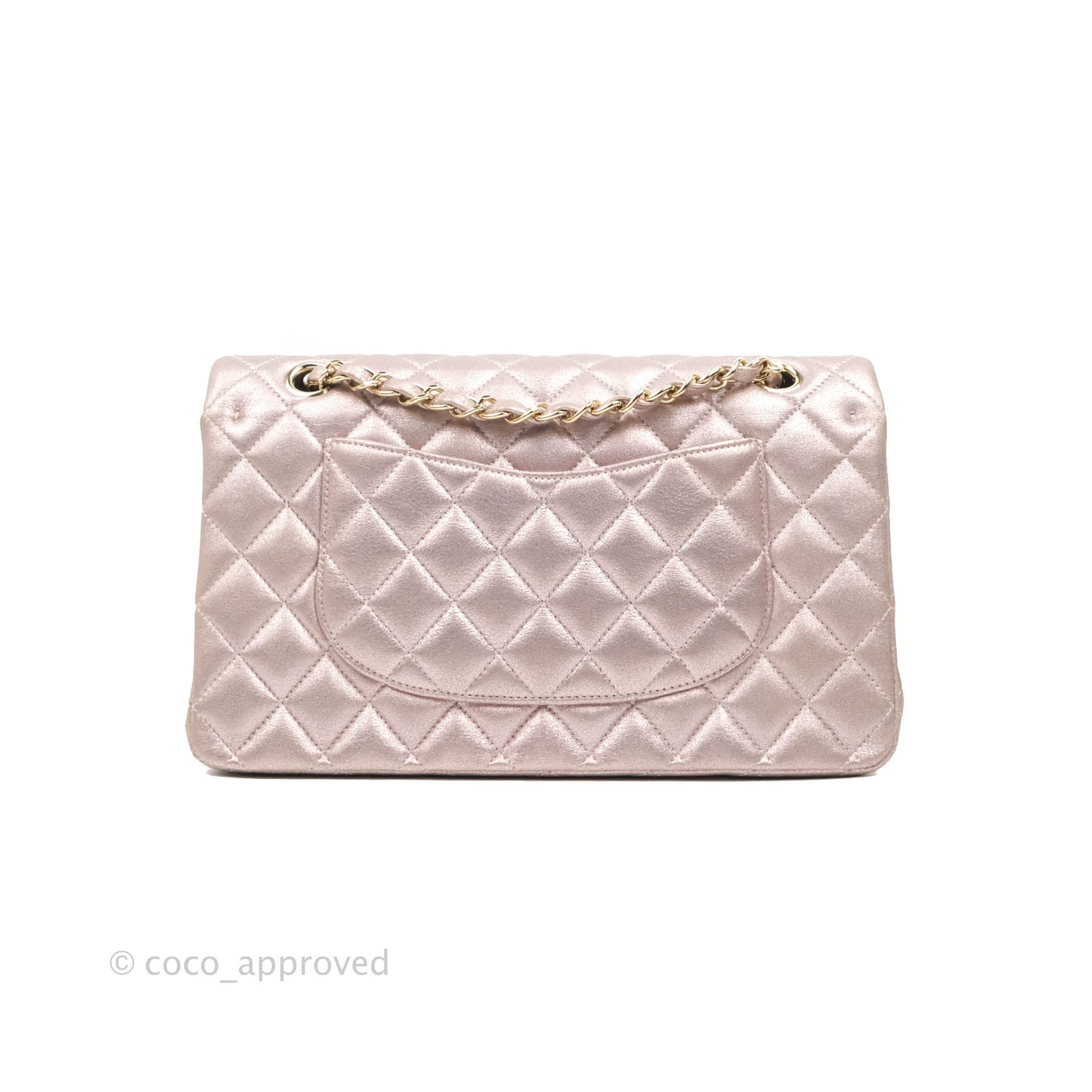 Chanel Classic M/L Medium Double Flap Rose Gold Pink Lambskin Gold Hardware